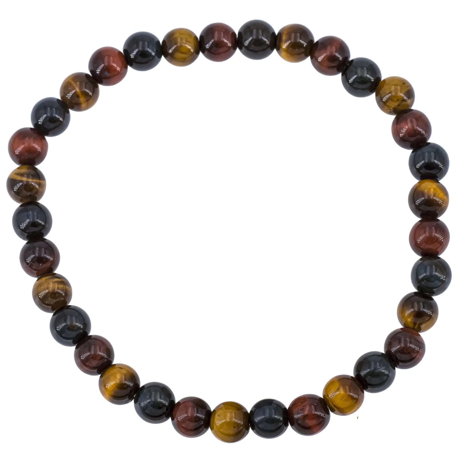 Bracelet Oeil de tigre - taureau - faucon perle ronde 6mm - bracelet-oeil-de-tigre-taureau-et-faucon-perle-ronde-6mm-3oeilbra2 - CRISTAL SOURCES