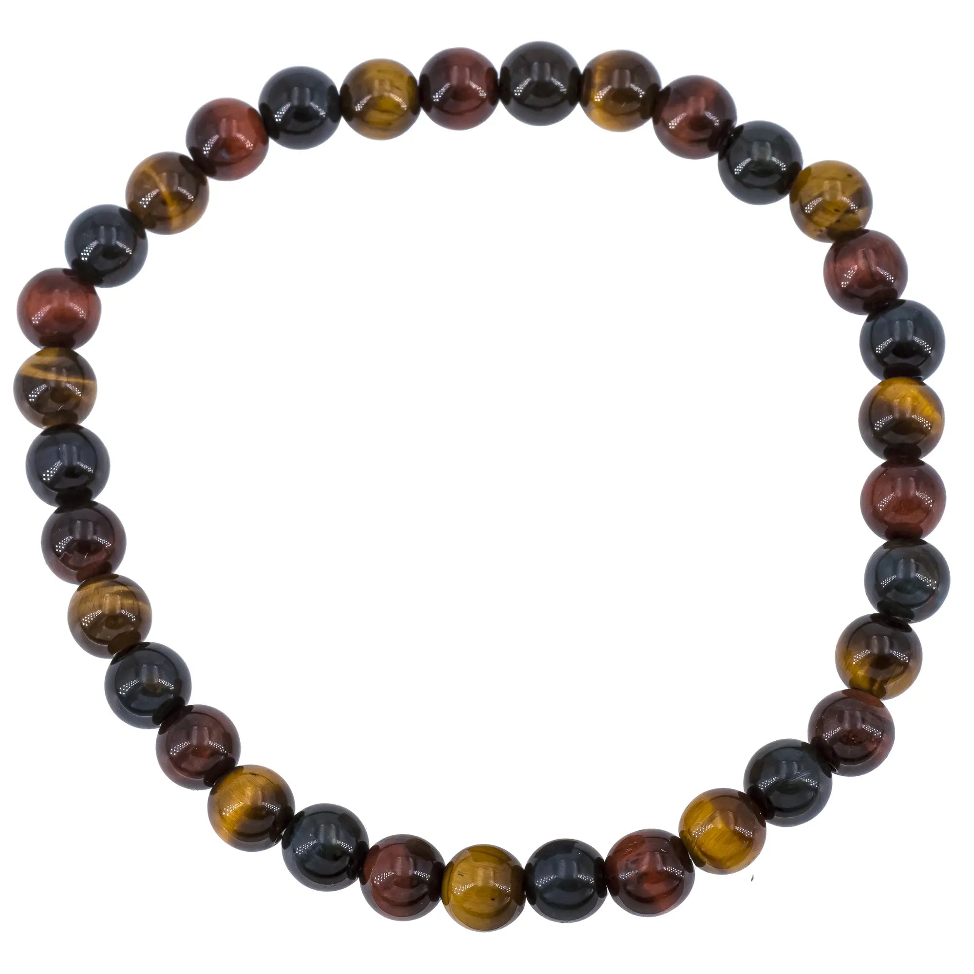 Bracelet Oeil de tigre - taureau - faucon perle ronde 6mm - bracelet-oeil-de-tigre-taureau-et-faucon-perle-ronde-6mm-3oeilbra2 - CRISTAL SOURCES