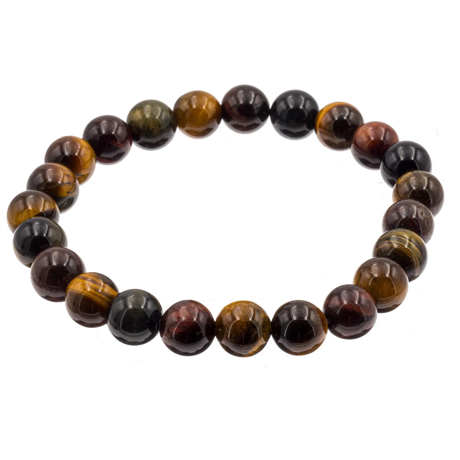 Bracelet Oeil de tigre - taureau - faucon perle ronde 8mm - bracelet-oeil-de-tigre-taureau-et-faucon-perle-ronde-8mm-3oeilbra3 - CRISTAL SOURCES