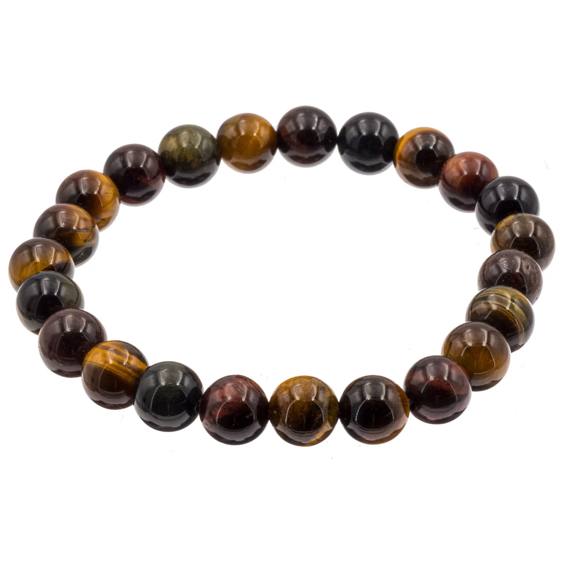 Bracelet Oeil de tigre - taureau - faucon perle ronde 8mm - bracelet-oeil-de-tigre-taureau-et-faucon-perle-ronde-8mm-3oeilbra3 - CRISTAL SOURCES
