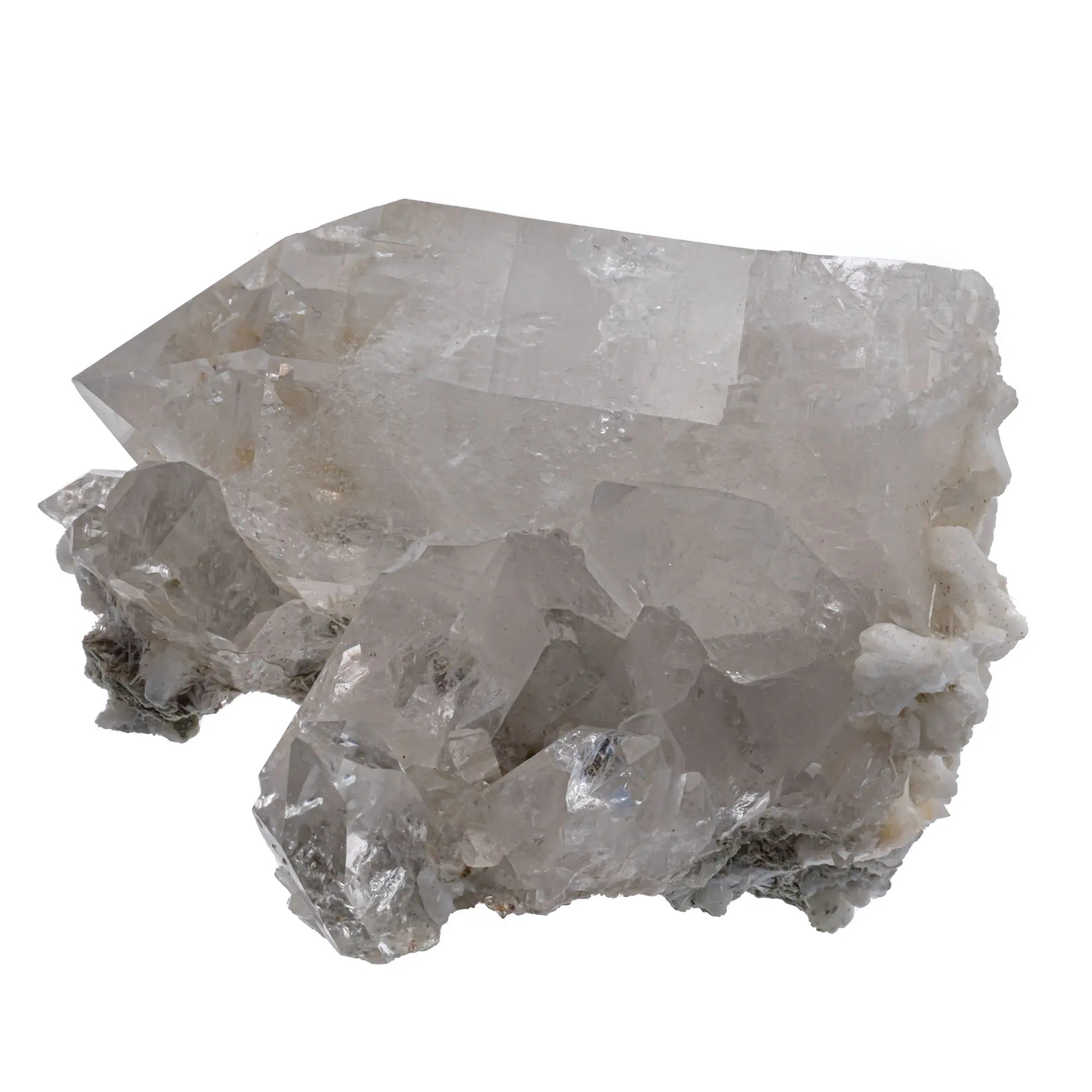 Cristal de roche avec stilbite et scolecite - Mont Blanc, Italie - CRISTAL SOURCES