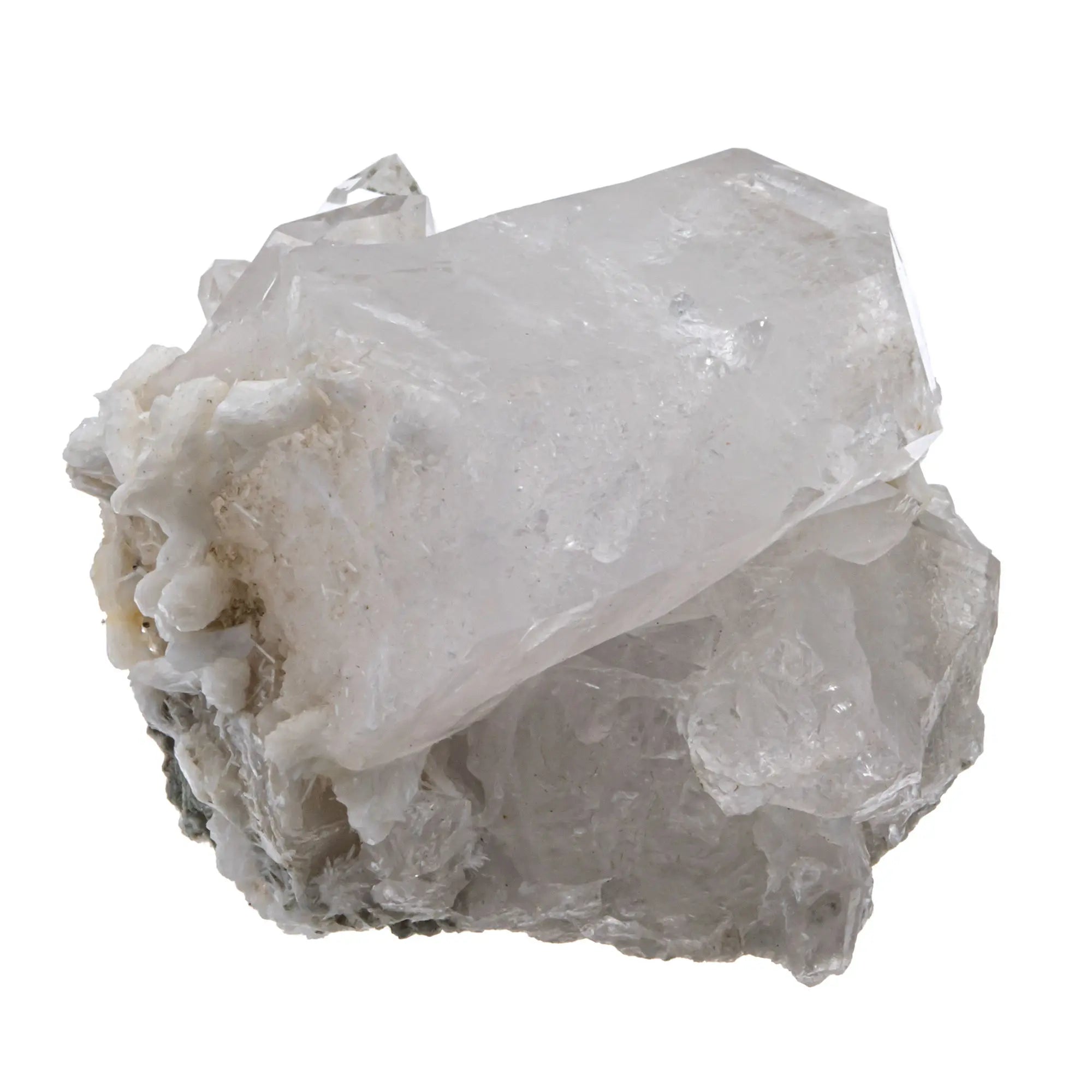 Cristal de roche avec stilbite et scolecite - Mont Blanc, Italie - CRISTAL SOURCES