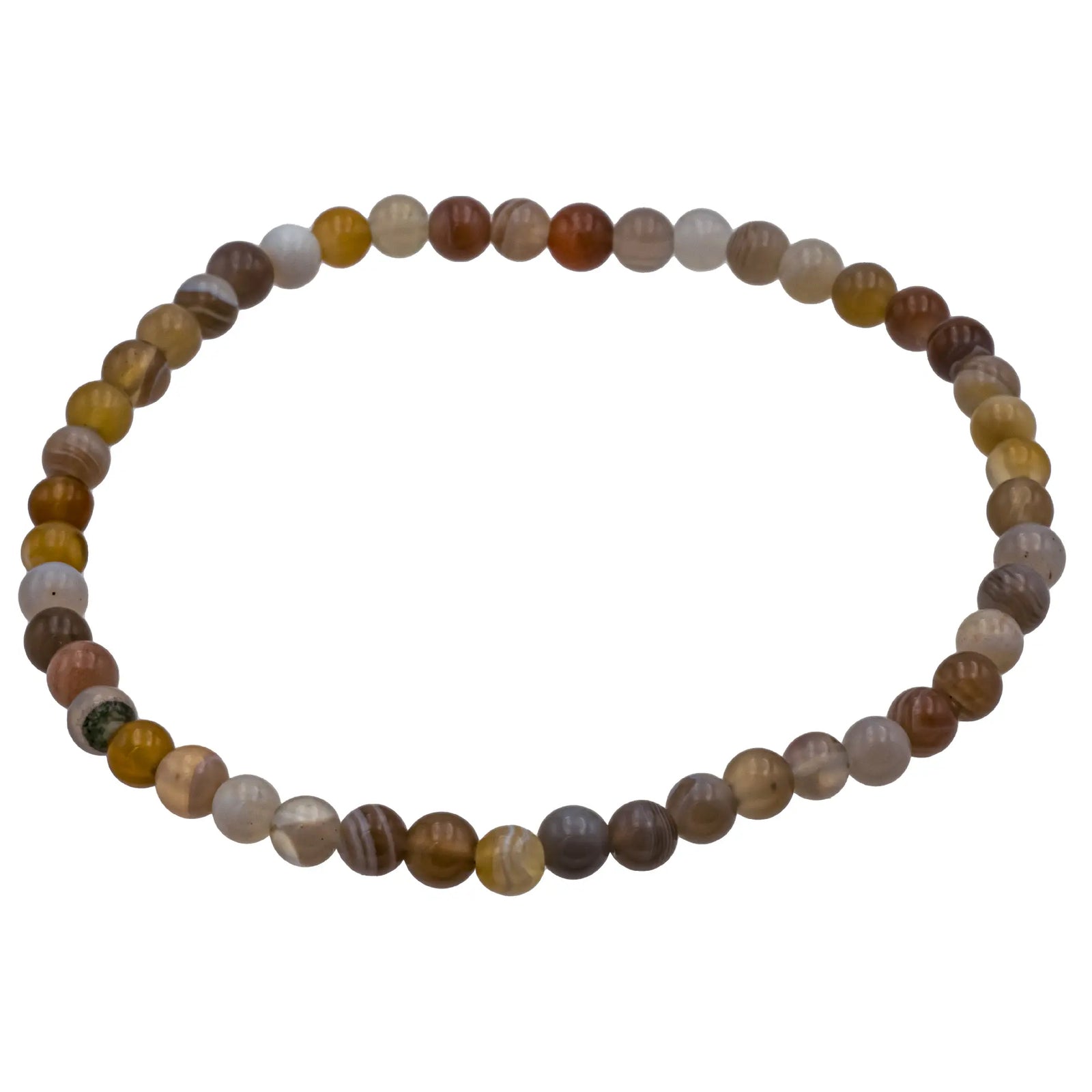 Bracelet Agate perle ronde 4mm - bracelet-agate-perle-ronde-4-mm-agabra3 - CRISTAL SOURCES