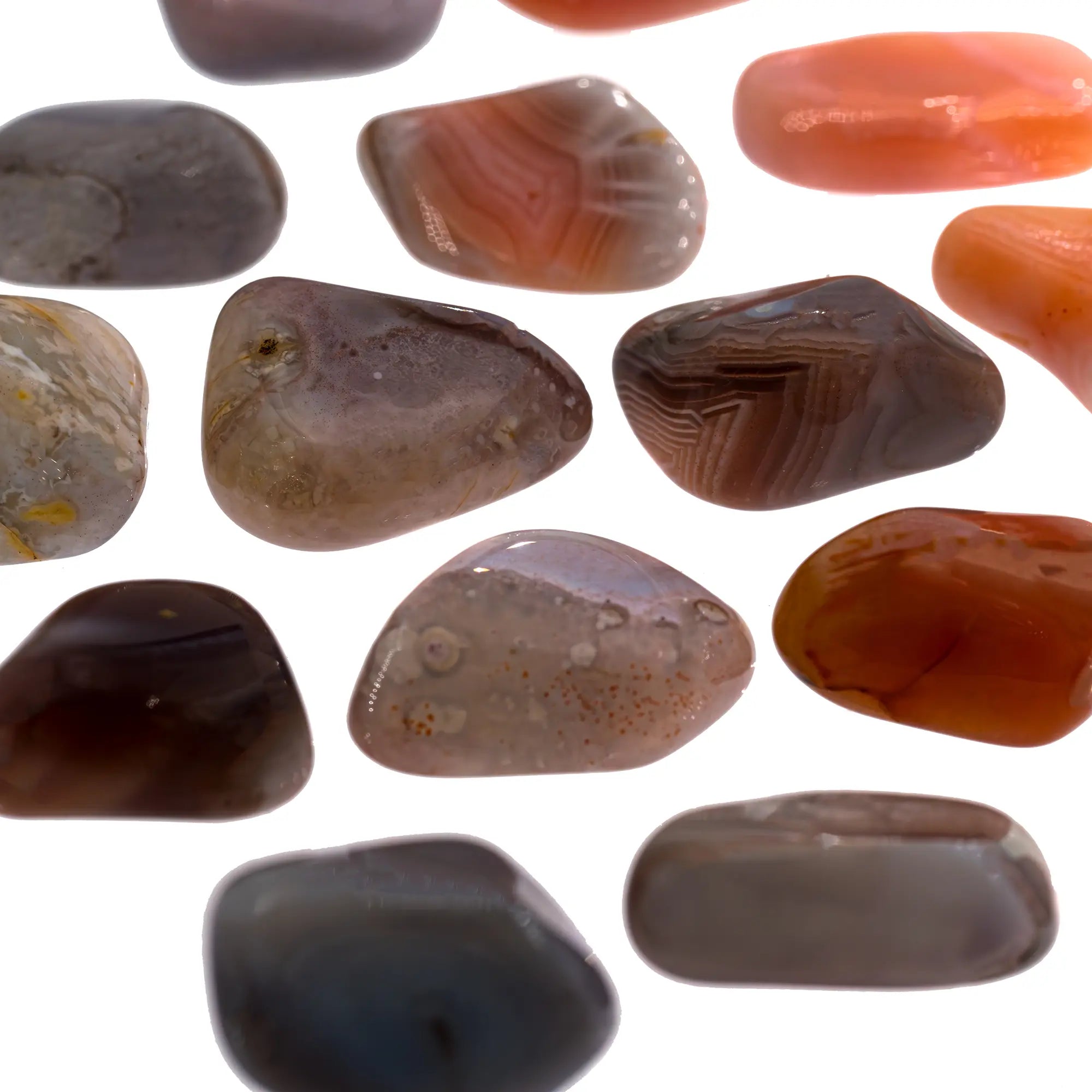 Pierre roulée - Agate - Botswana - 1.5 à 2cm - agate-roulee-botswana-agapr0 - CRISTAL SOURCES
