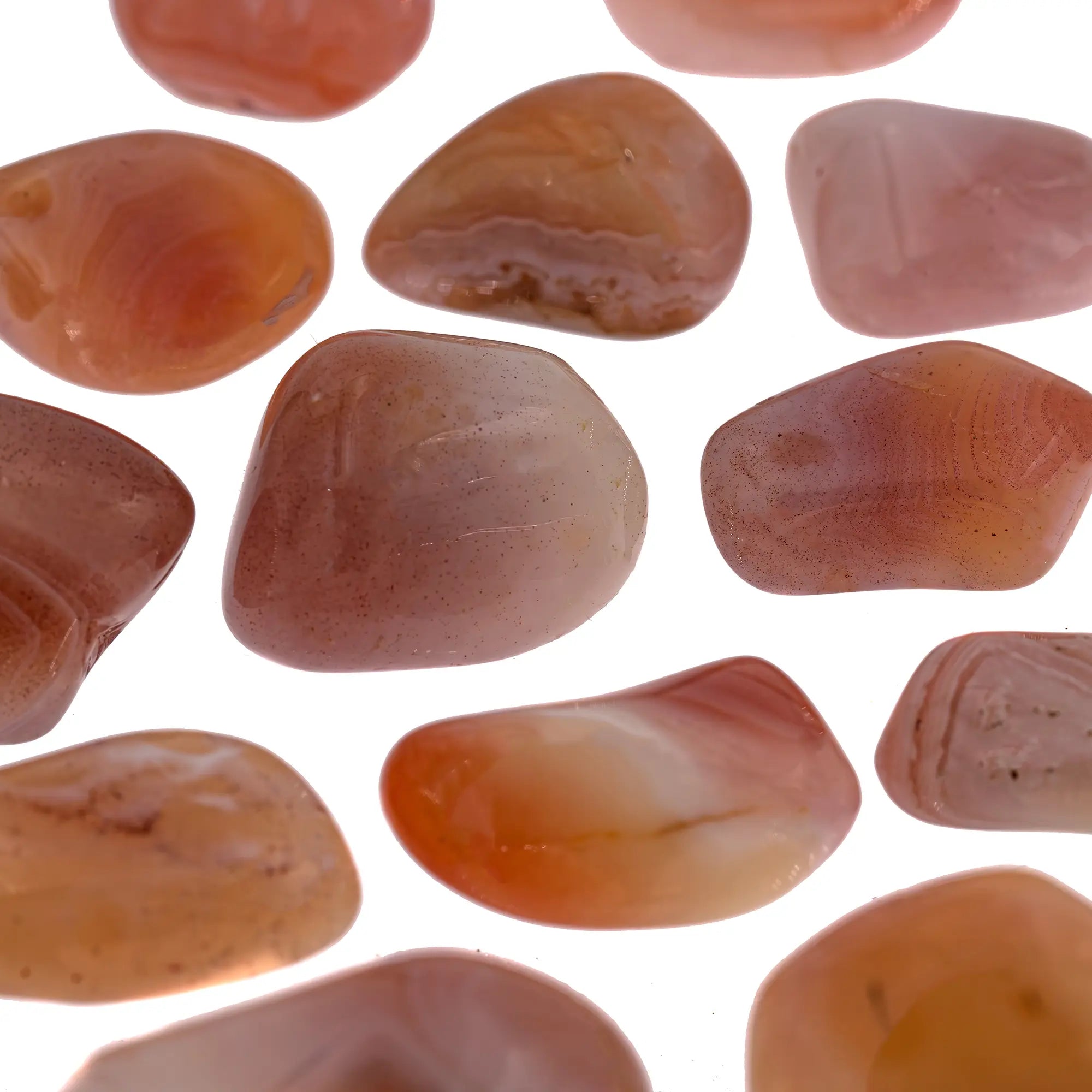 Pierre roulée - Agate rose-orange - Botswana - 2 à 3cm - agate-rose-orange-roulee-agapr3 - CRISTAL SOURCES