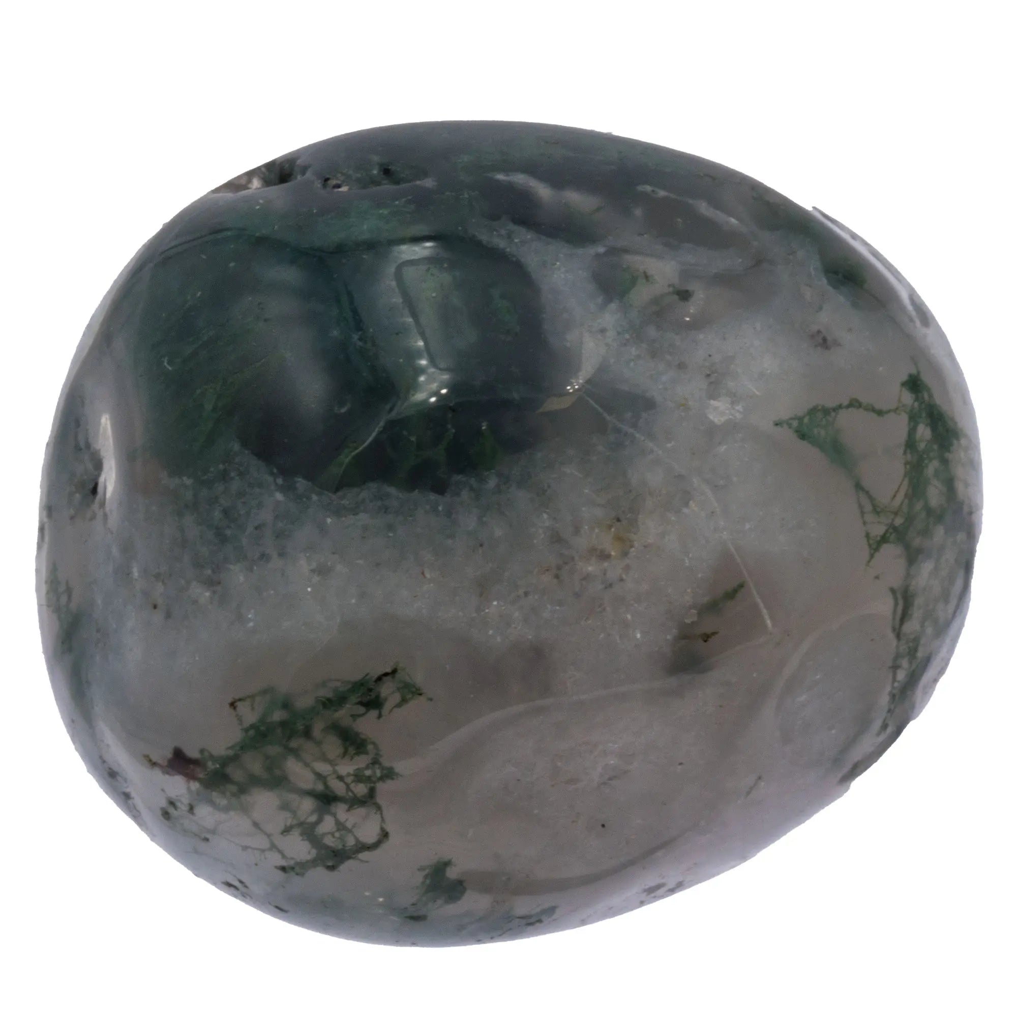 Pierre roulée Agate mousse - Brésil - 3 à 3.5cm - agate-mousse-roulee-agmpr0 - CRISTAL SOURCES