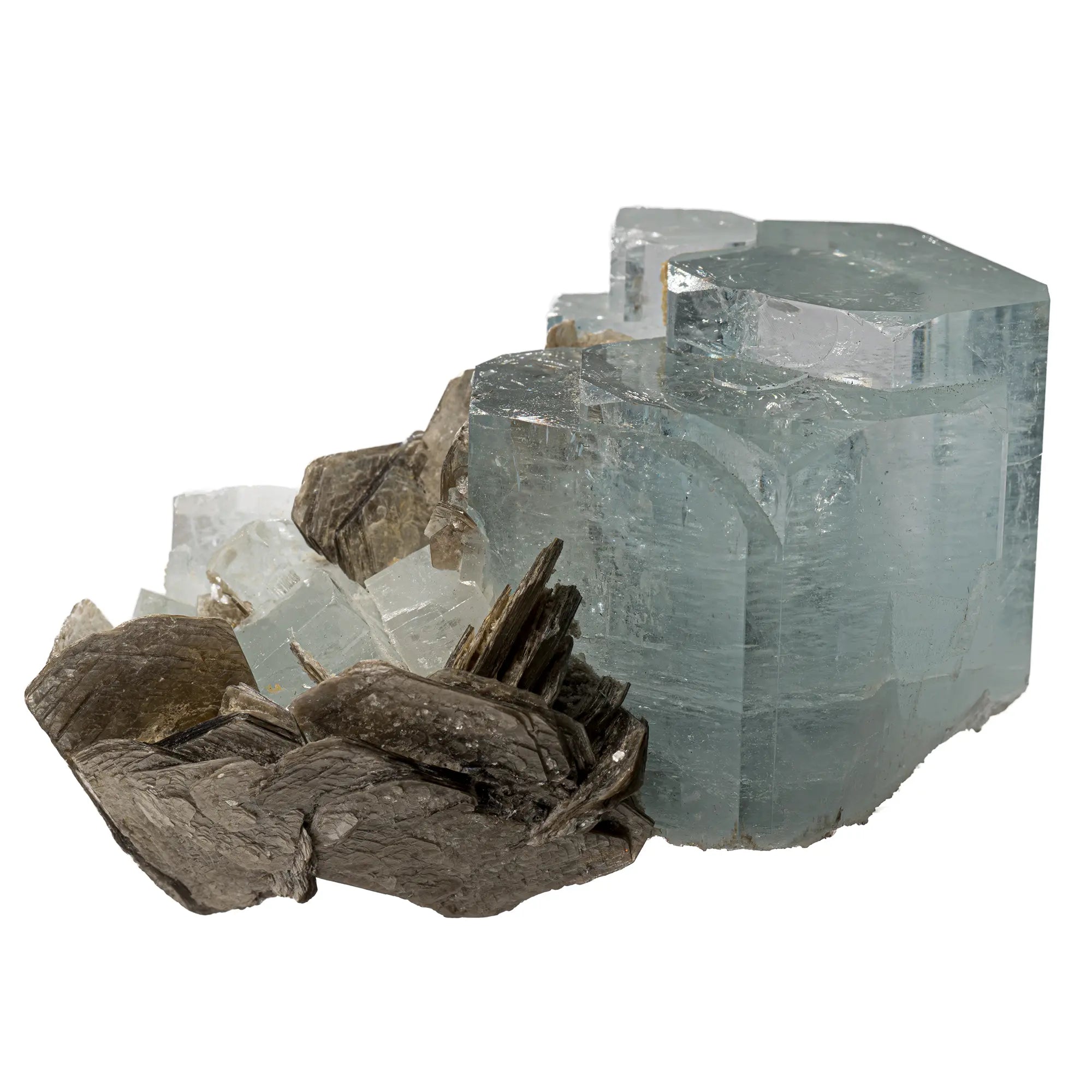 Aigue marine cristal avec muscovite - Shigar, Pakistan - collection - CRISTAL SOURCES