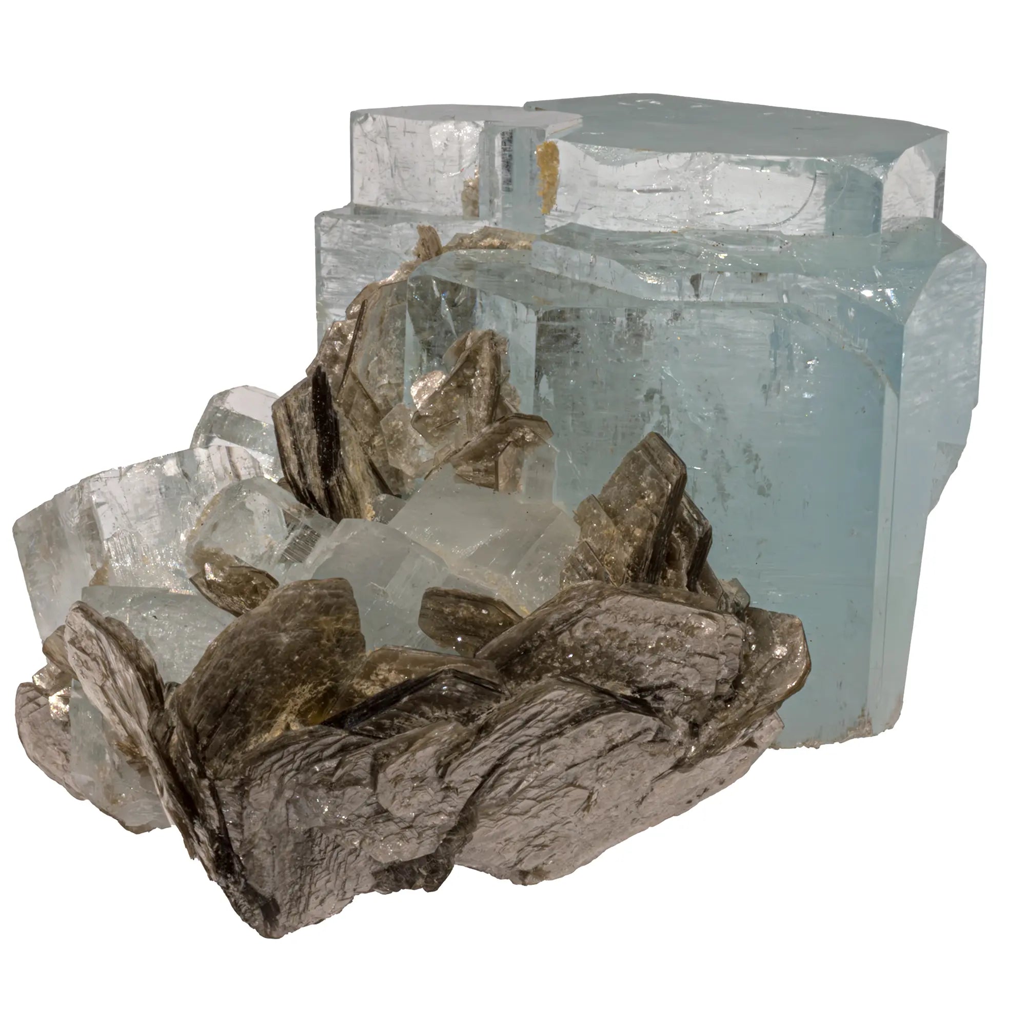 Aigue marine cristal avec muscovite - Shigar, Pakistan - collection - CRISTAL SOURCES