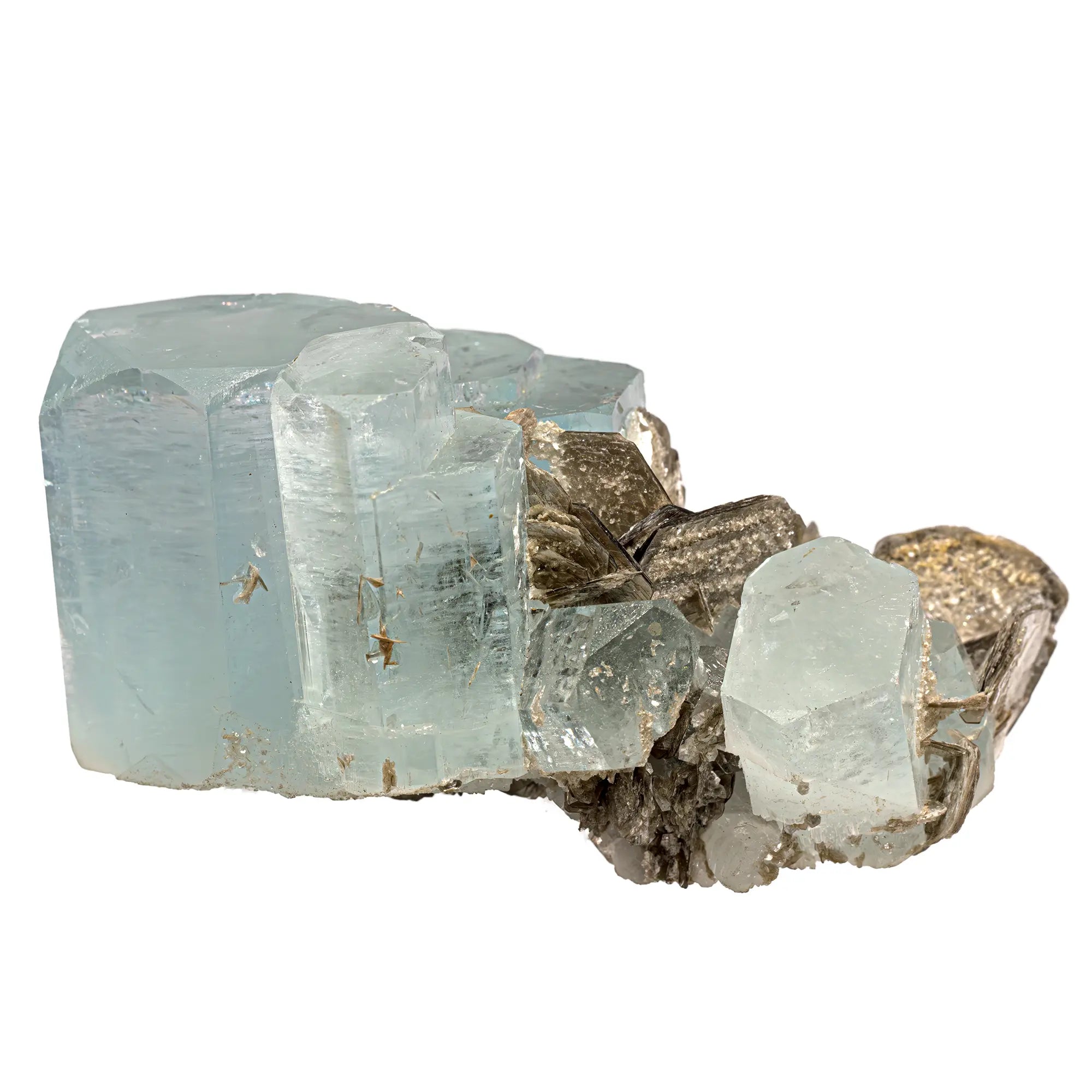Aigue marine cristal avec muscovite - Shigar, Pakistan - collection - CRISTAL SOURCES