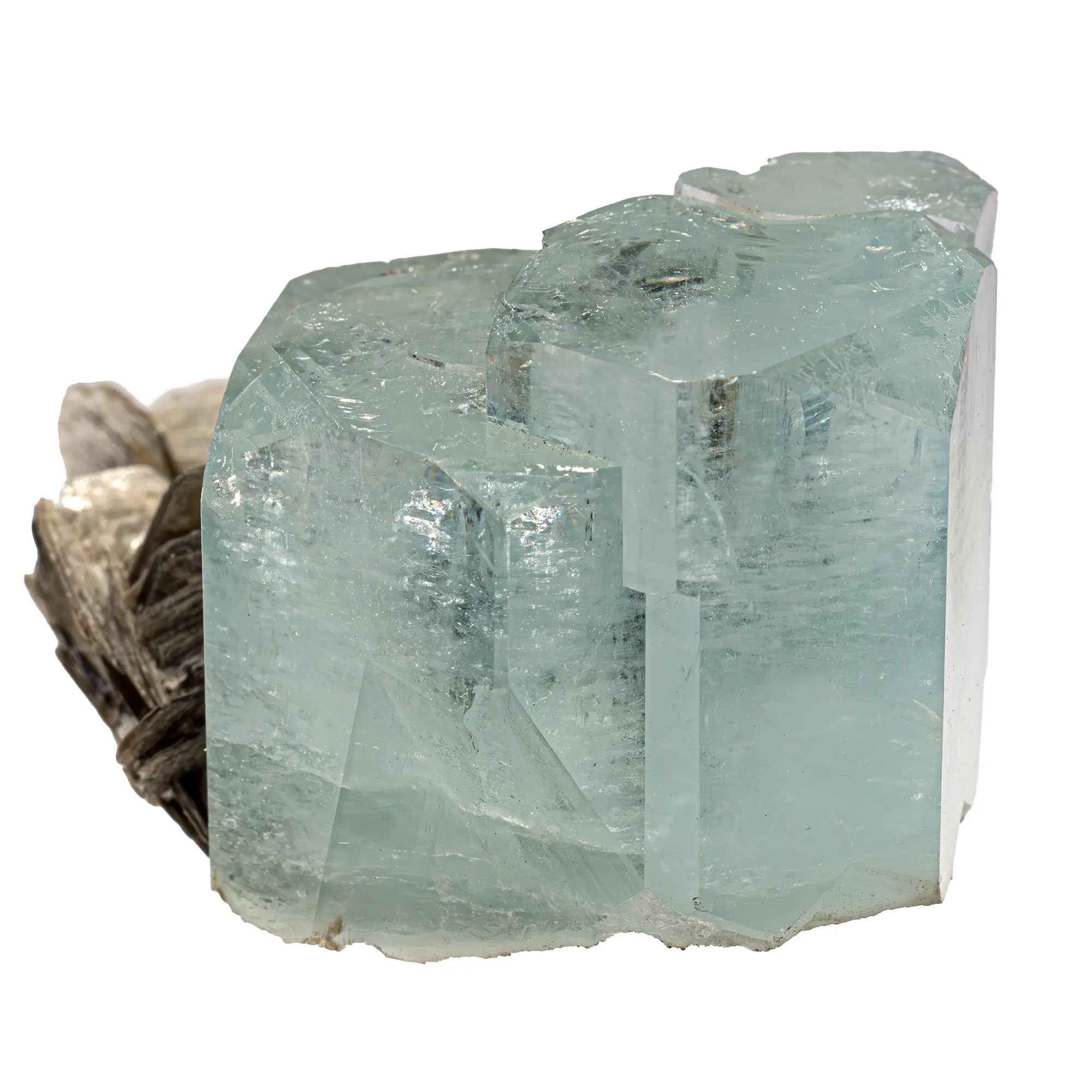 Aigue marine cristal avec muscovite - Shigar, Pakistan - collection - CRISTAL SOURCES