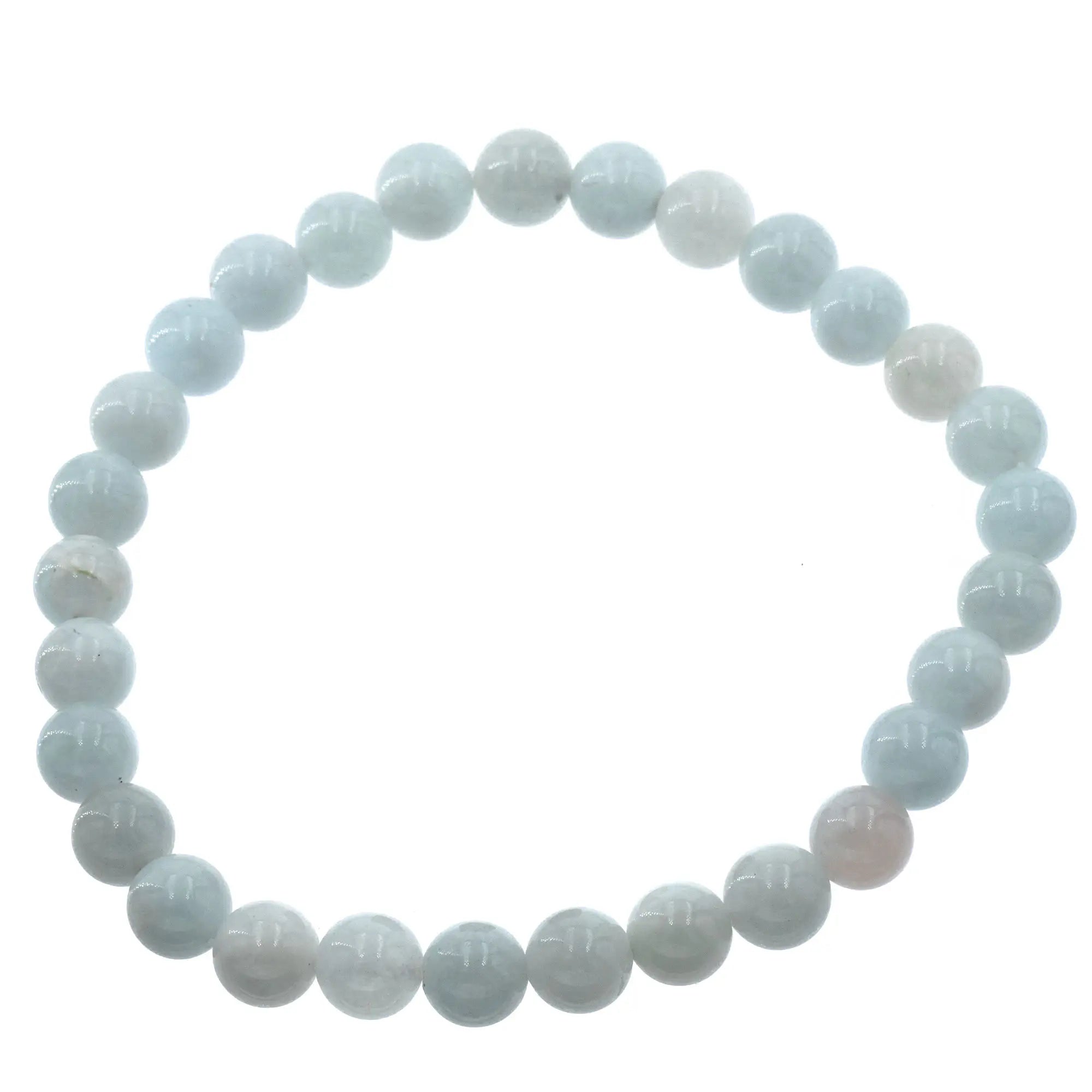 Bracelet Aigue-marine perle ronde 6mm - bracelet-aigue-marine-perle-ronde-6mm-aigbra3 - CRISTAL SOURCES