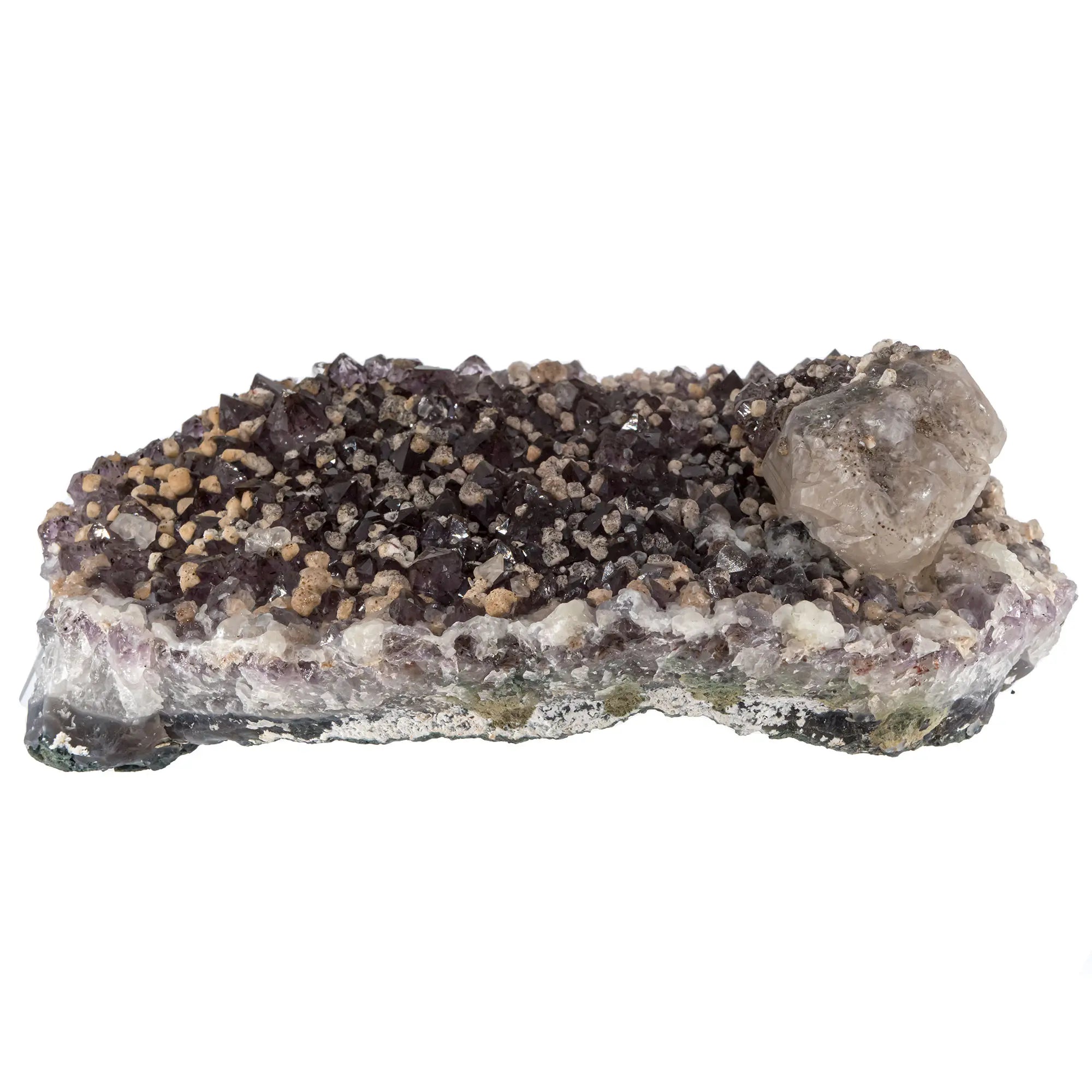 Druse Améthyste avec calcite - grande taille - druse-amethyste-calcite-bresil-amaa9 - CRISTAL SOURCES