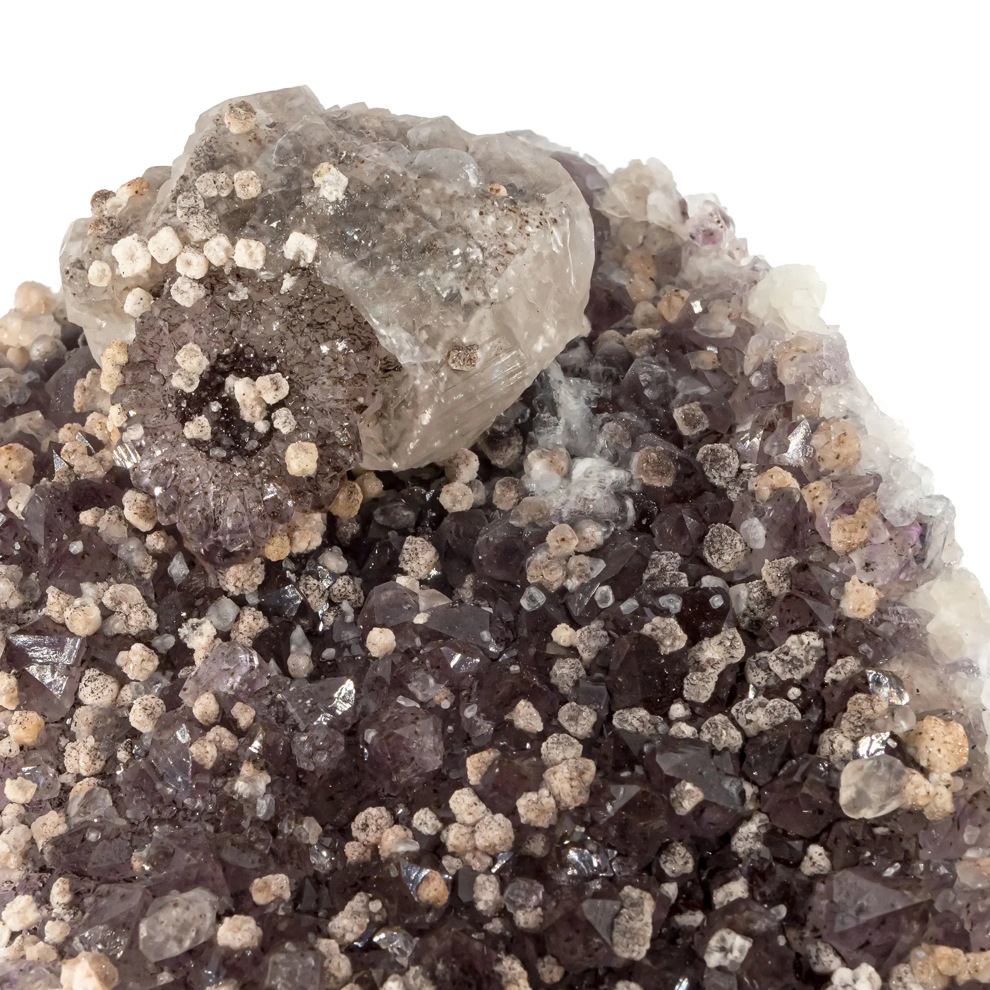 Druse Améthyste avec calcite - grande taille - druse-amethyste-calcite-bresil-amaa9 - CRISTAL SOURCES