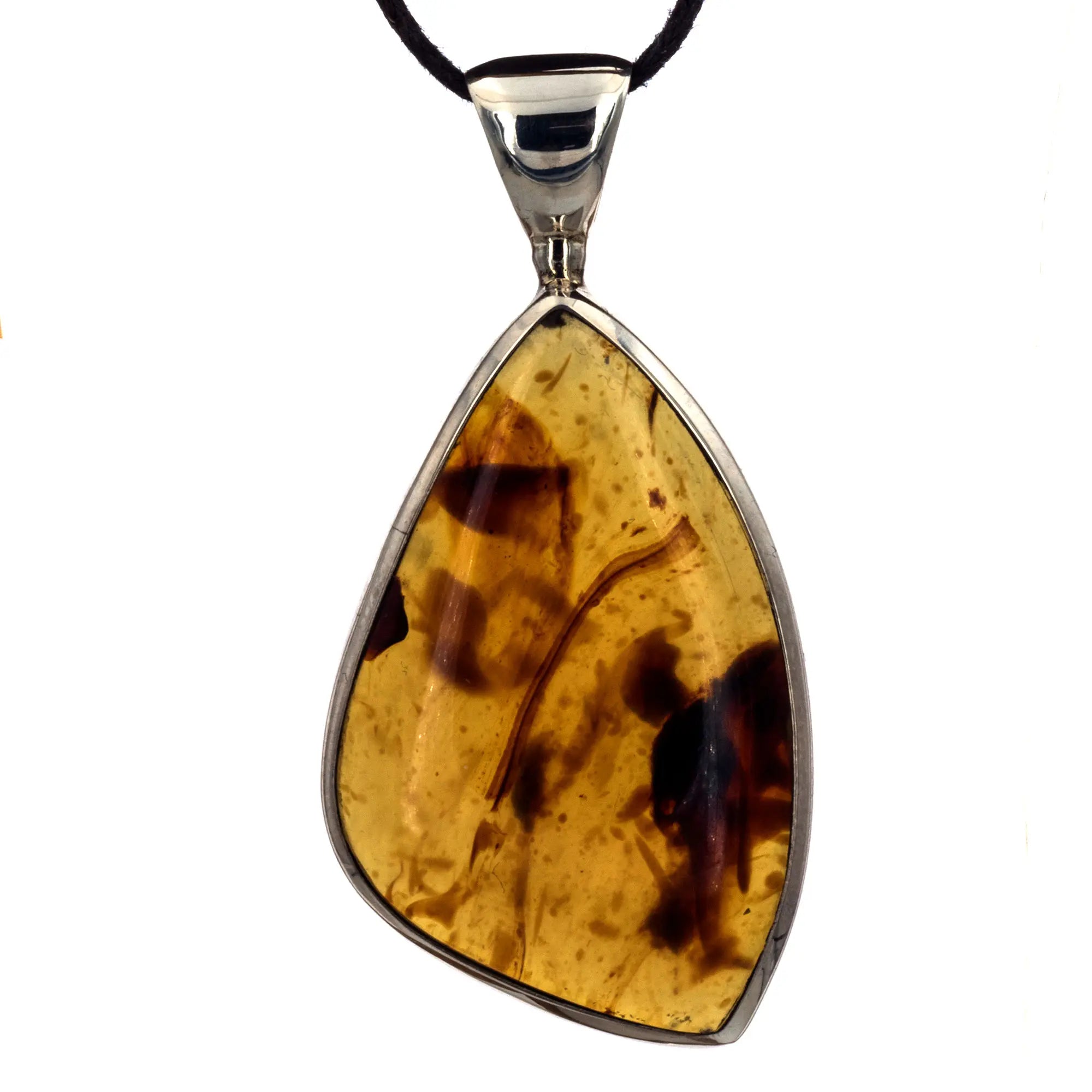 Pendentif Ambre bleu argent - pendentif-argent-ambre-bleu-indonesie-ambbpd5 - CRISTAL SOURCES