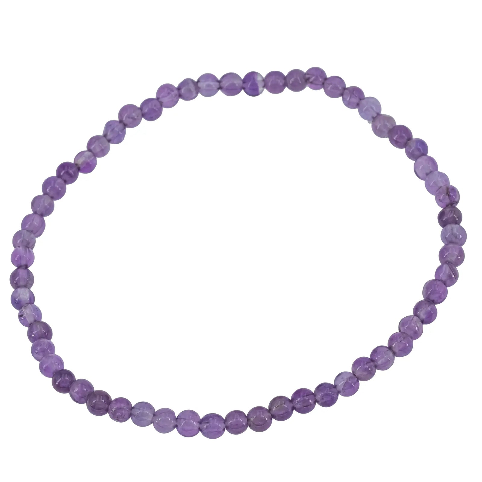 Bracelet Améthyste perle ronde 4mm - CRISTAL SOURCES