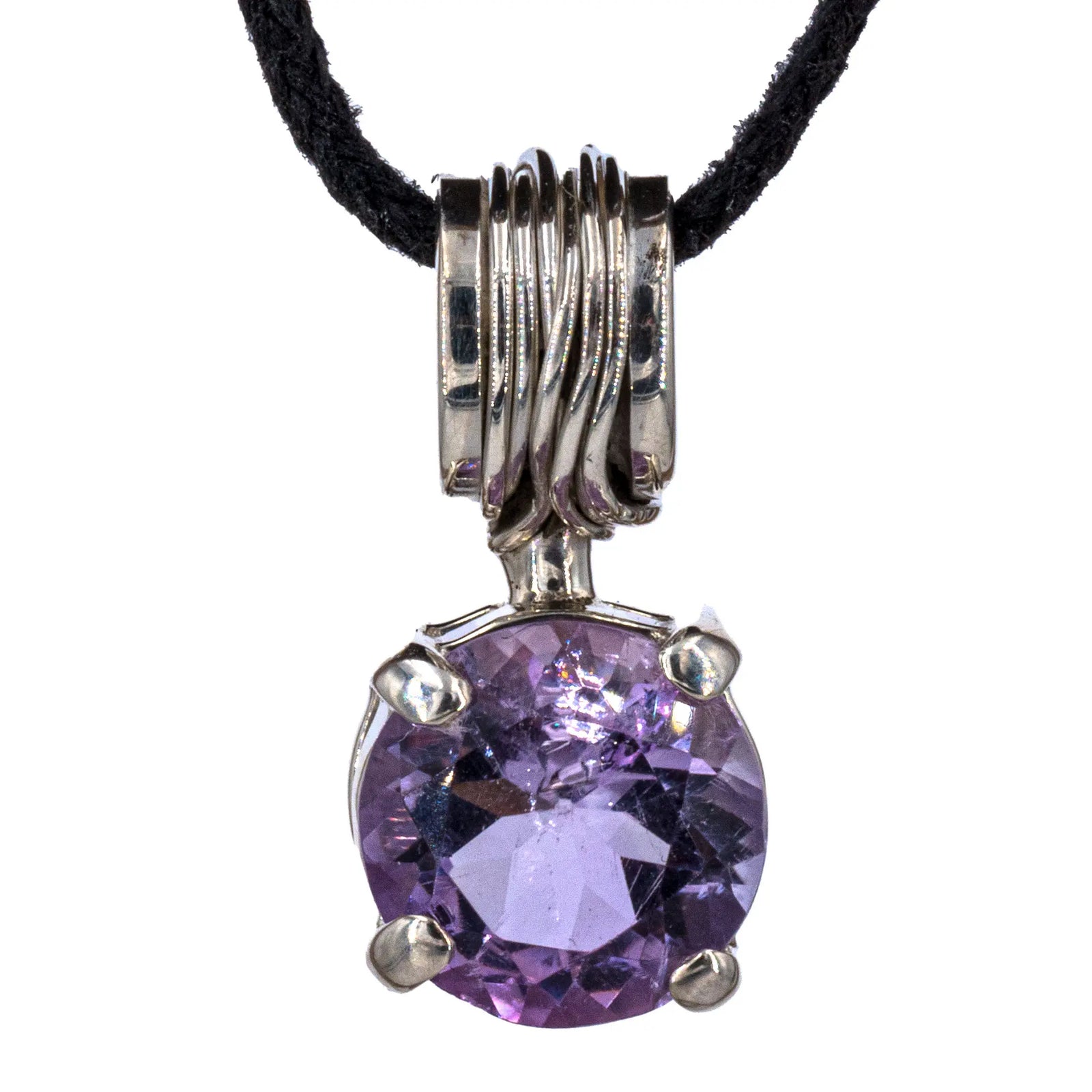 Pendentif Améthyste argent - pierre facettée - 3.6gr - pendentif-argent-amethyste-gemme-facetee-bresil-ampd13 - CRISTAL SOURCES