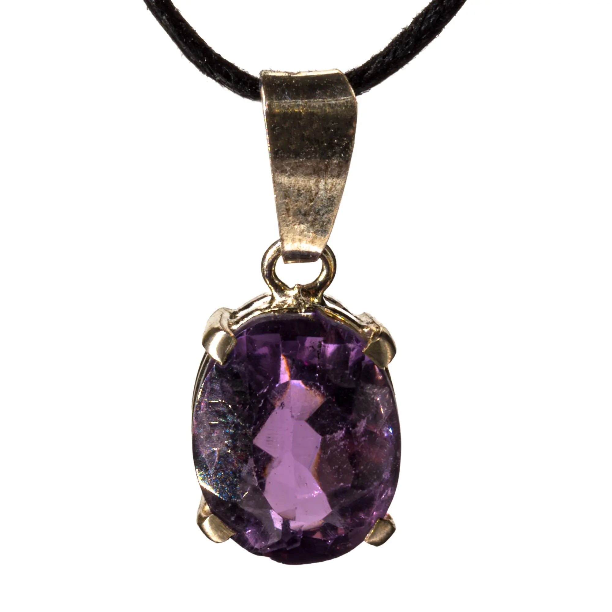 Pendentif Améthyste argent - pierre facettée - 1.7gr - pendentif-amethyste-bresil-argent-ampd15 - CRISTAL SOURCES