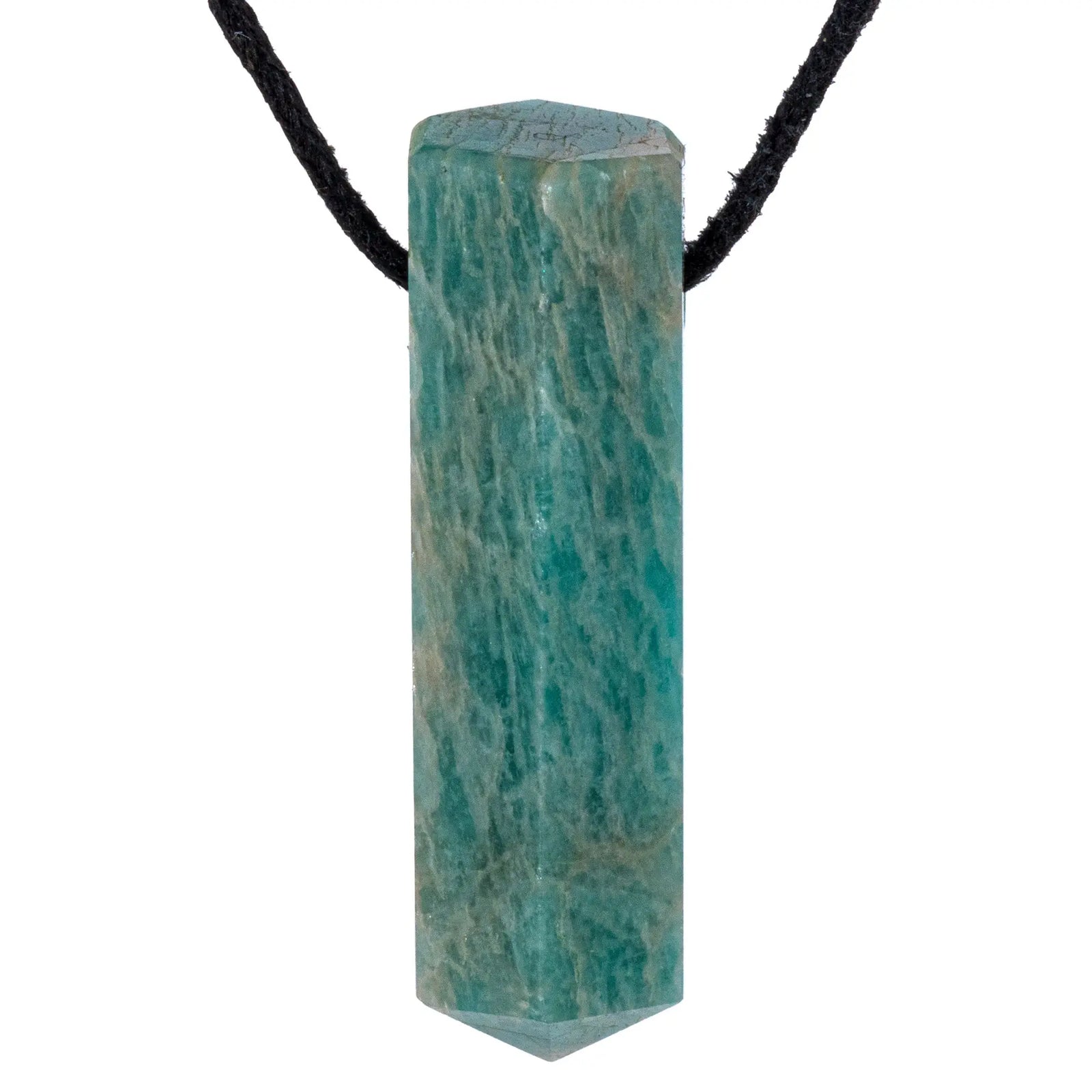 Pendentif Amazonite - cristal - pierre percée - pendentif-amazonite-cristal-poli-perce-amzpc1 - CRISTAL SOURCES