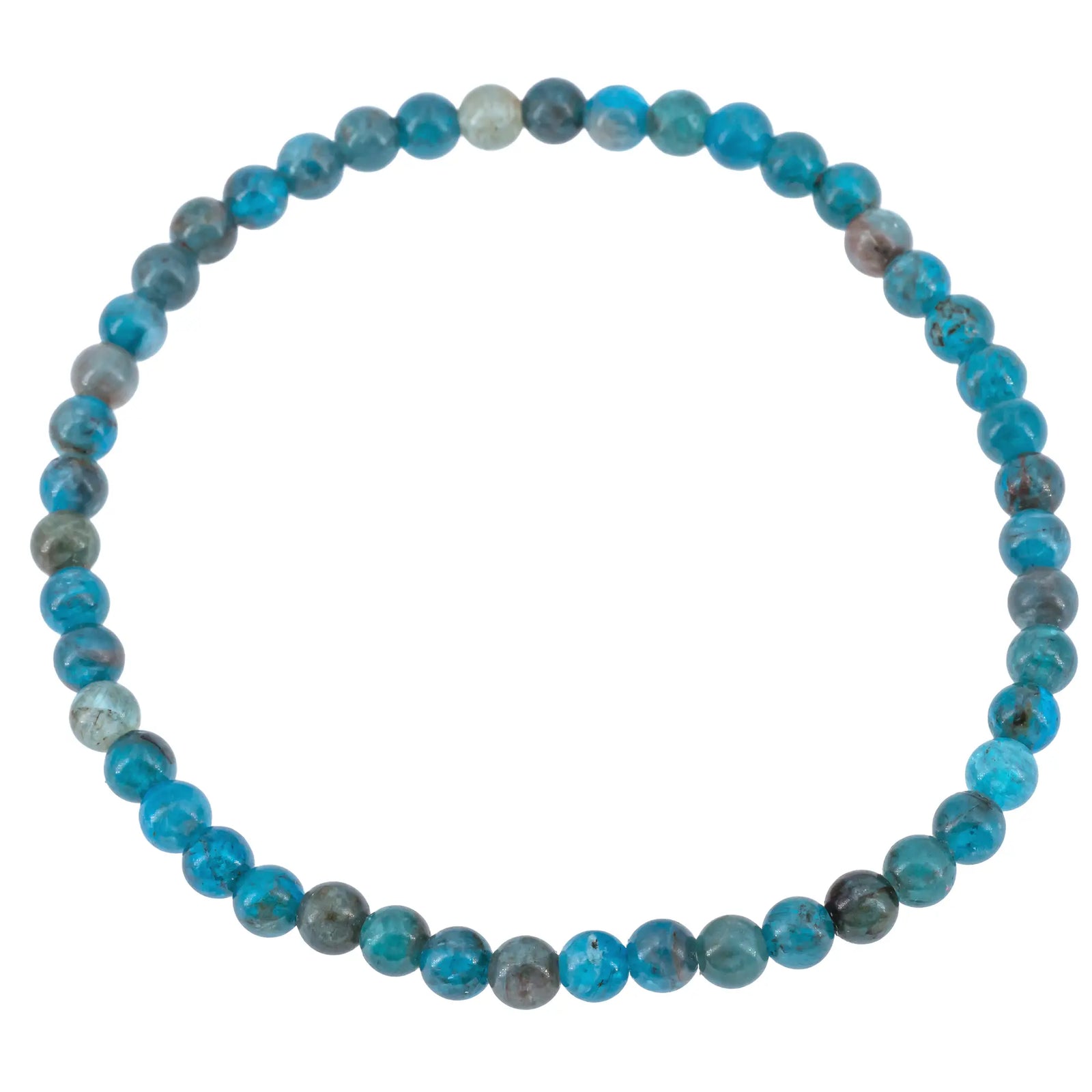 Bracelet Apatite bleue perle ronde 4mm - bracelet-apatite-bleue-perle-ronde-4mm-apbbra1 - CRISTAL SOURCES