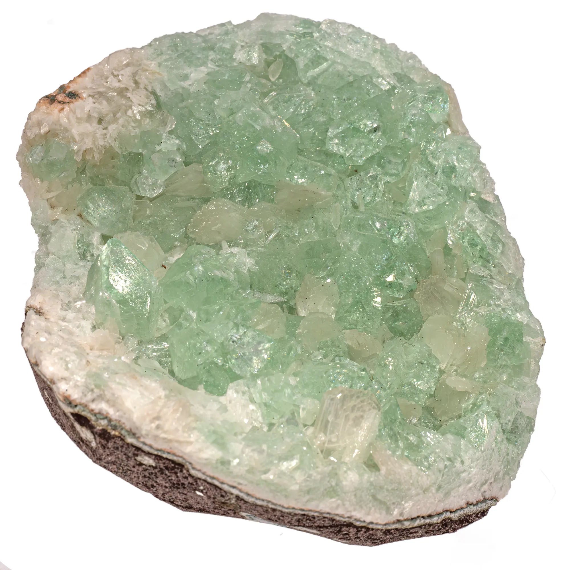 Apophyllite verte - stilbite - Pune Inde - apophyllite-verte-cristal-brut-stilbite-apo10 - CRISTAL SOURCES