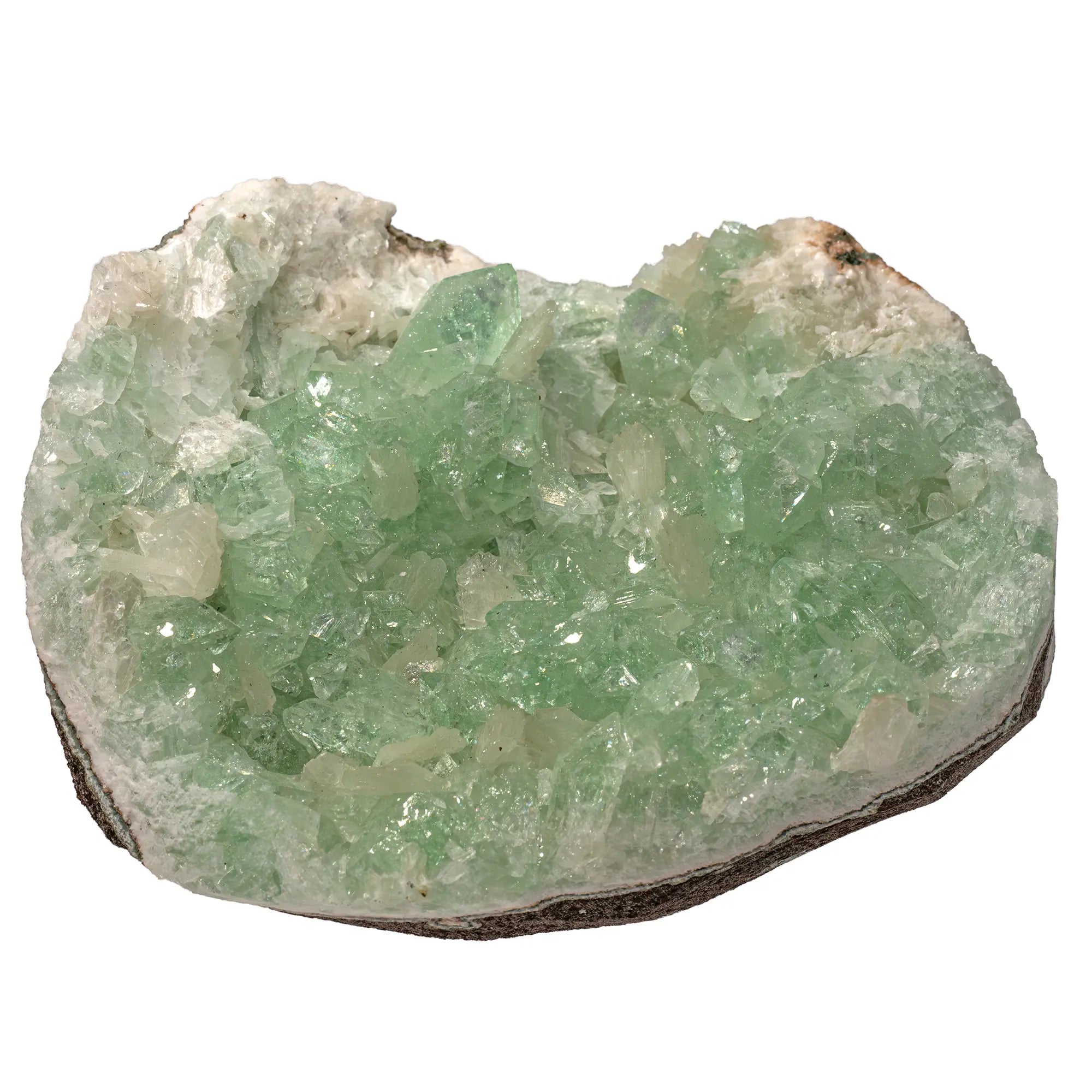 Apophyllite verte - stilbite - Pune Inde - apophyllite-verte-cristal-brut-stilbite-apo10 - CRISTAL SOURCES