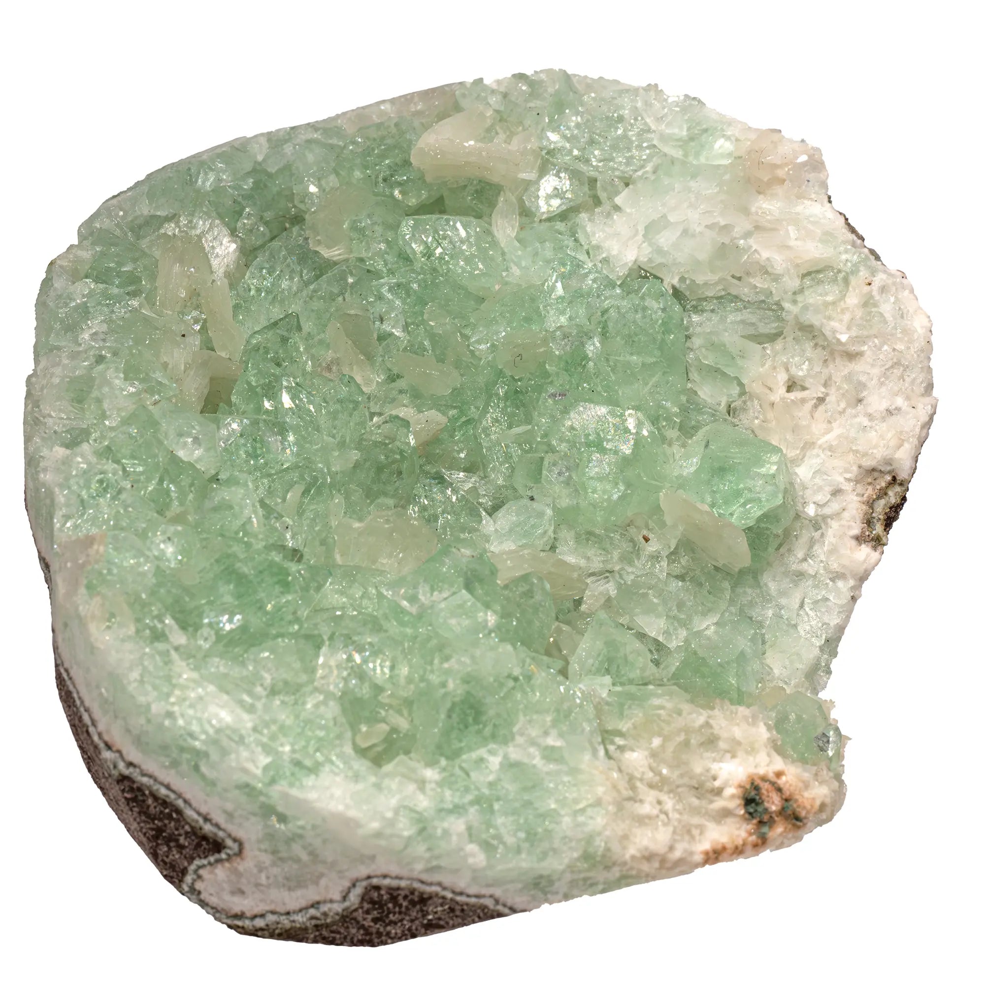 Apophyllite verte - stilbite - Pune Inde - apophyllite-verte-cristal-brut-stilbite-apo10 - CRISTAL SOURCES