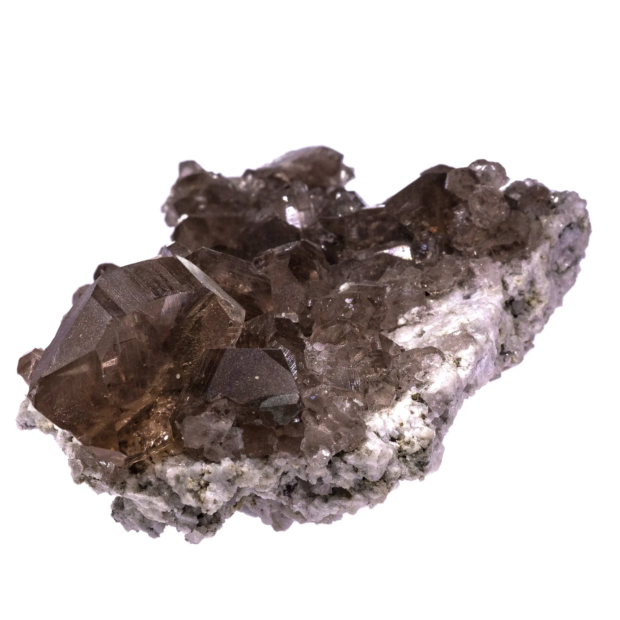 Gwindel et cristaux de Quartz fumé sur granite - Mont Blanc, France