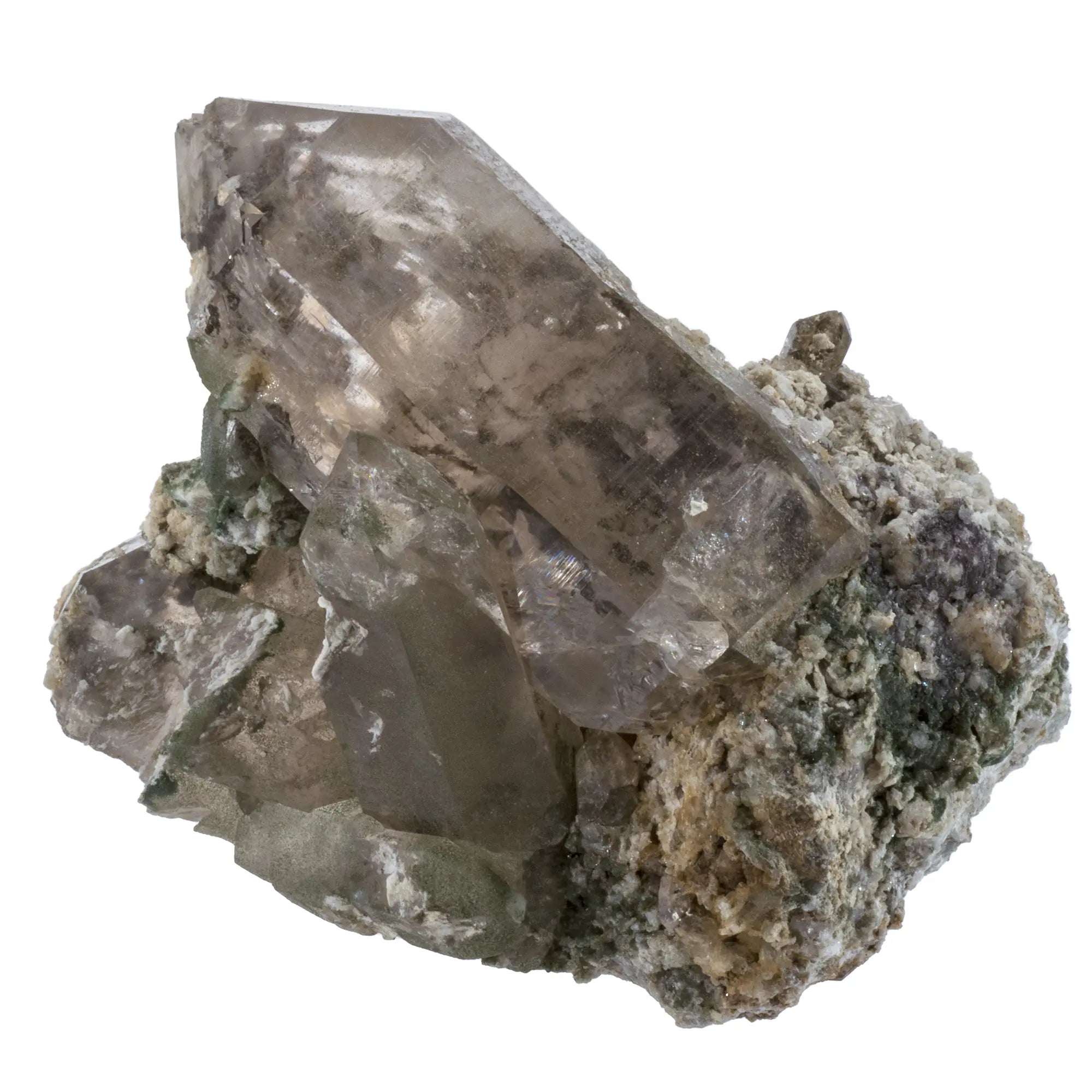 Quartz fumé - chlorite - CRISTAL SOURCES