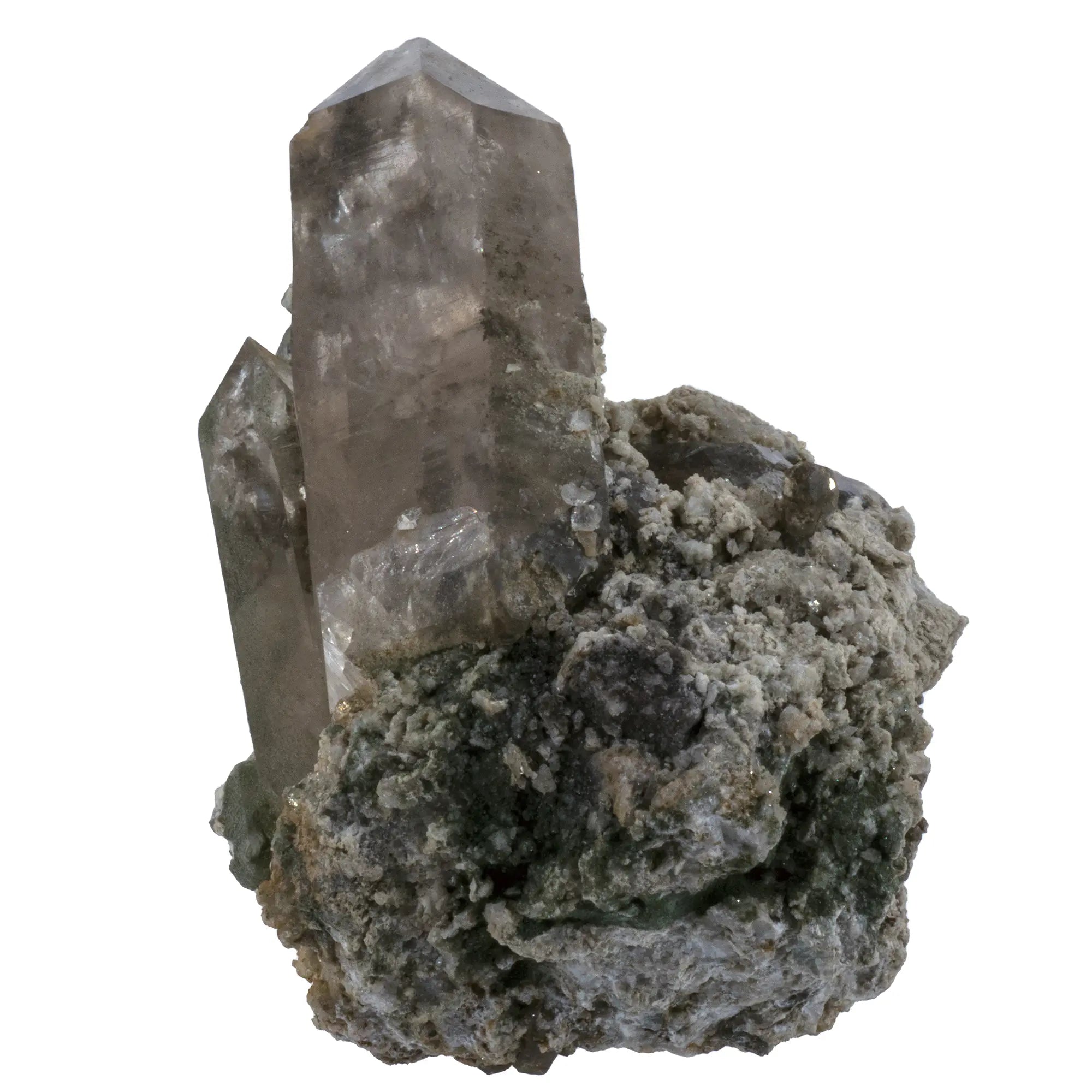 Quartz fumé - chlorite - CRISTAL SOURCES