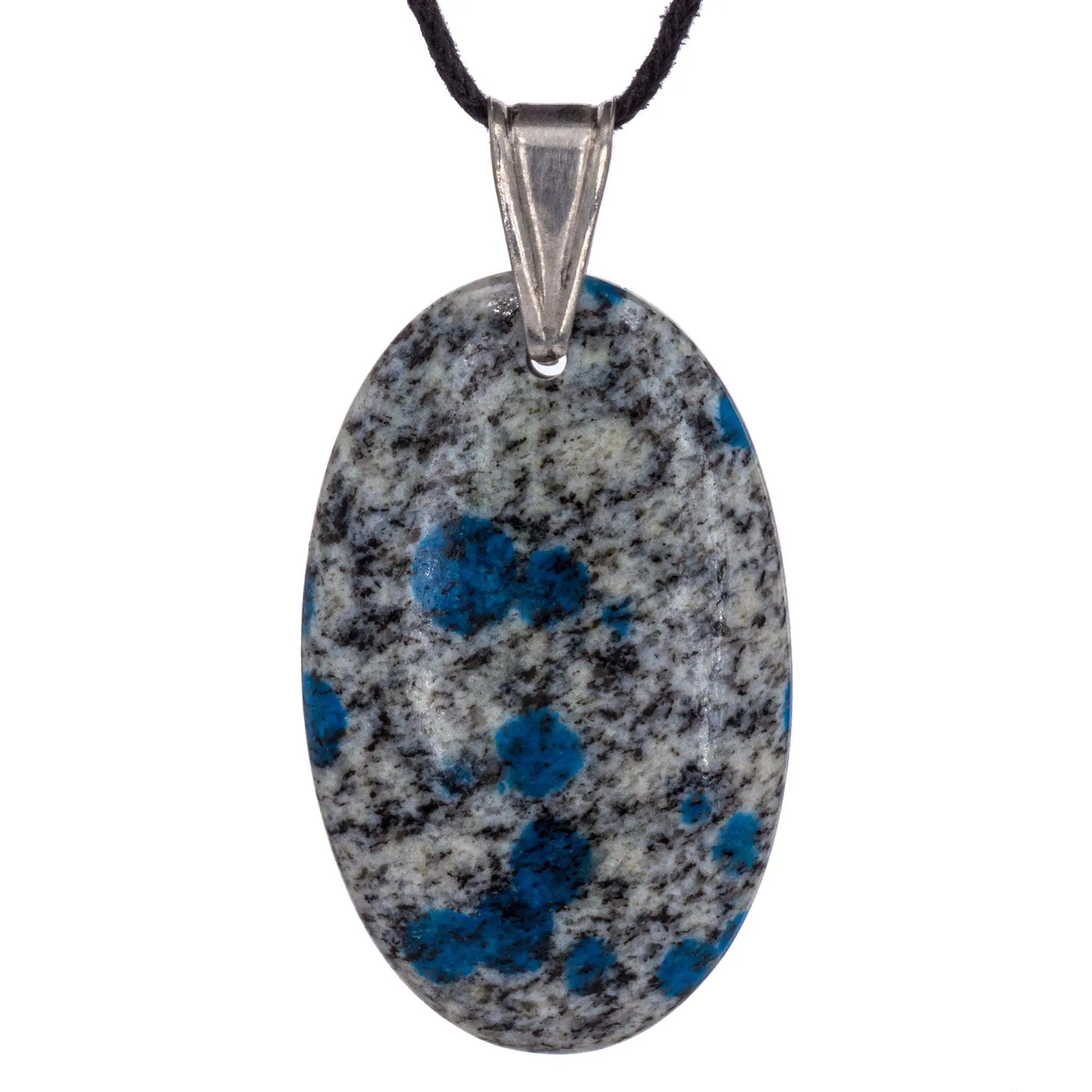 Pendentif Azurite - argent - ovale - 5 cm - pendentif-argent-k2-azupd1 - CRISTAL SOURCES