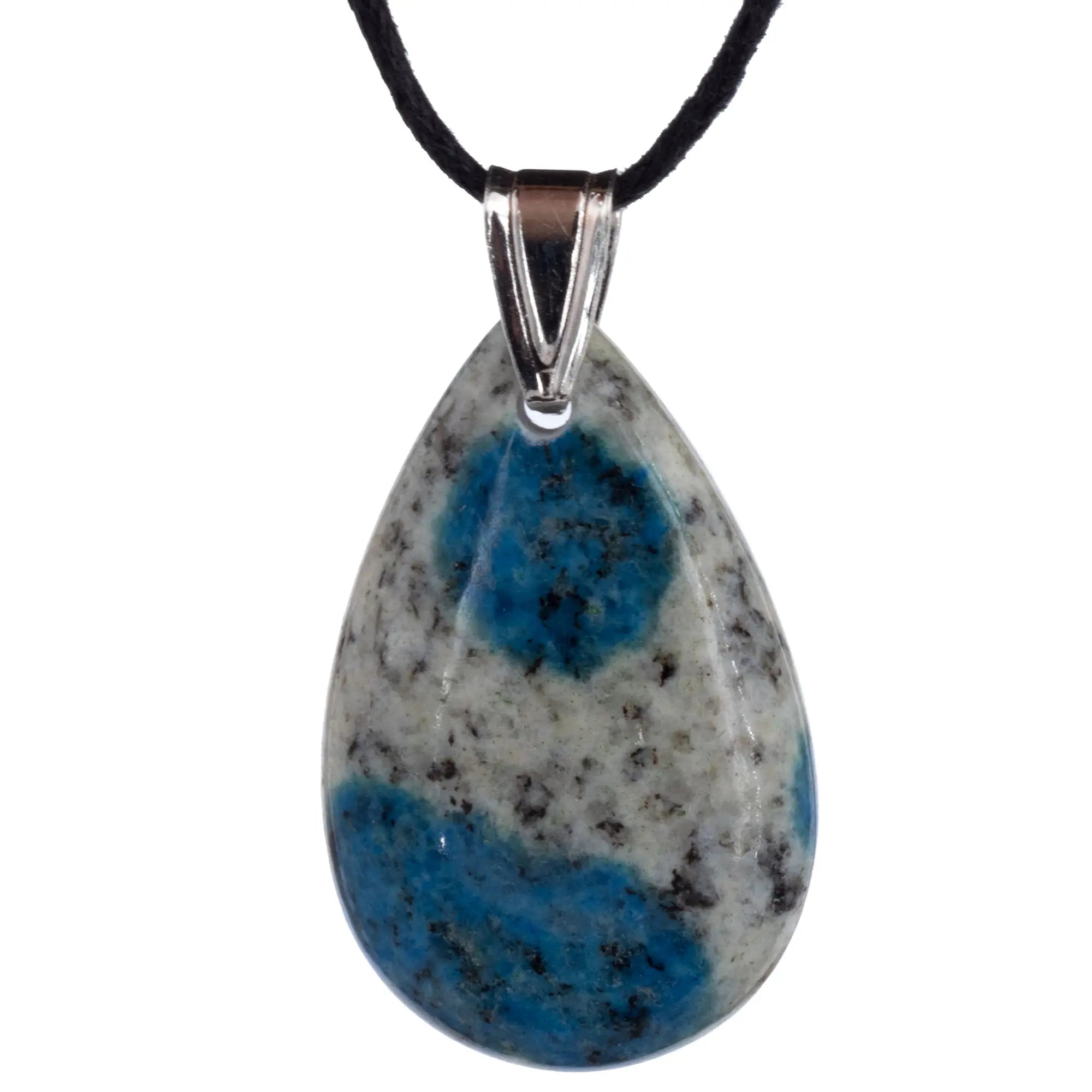 Pendentif Azurite - argent - goutte - 3.5 cm - pendentif-argent-k2-azupd6 - CRISTAL SOURCES
