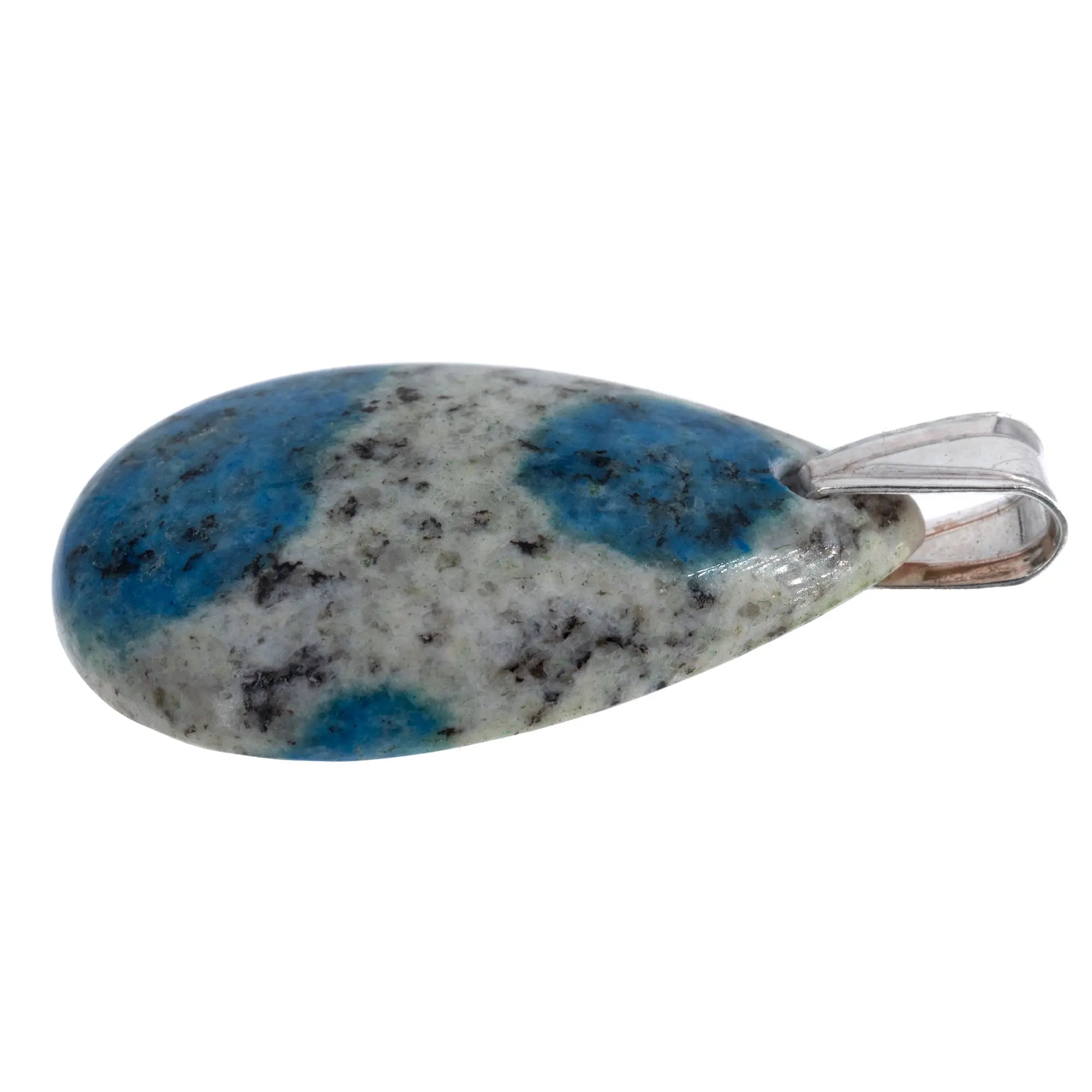 Pendentif Azurite - argent - goutte - 3.5 cm - pendentif-argent-k2-azupd6 - CRISTAL SOURCES