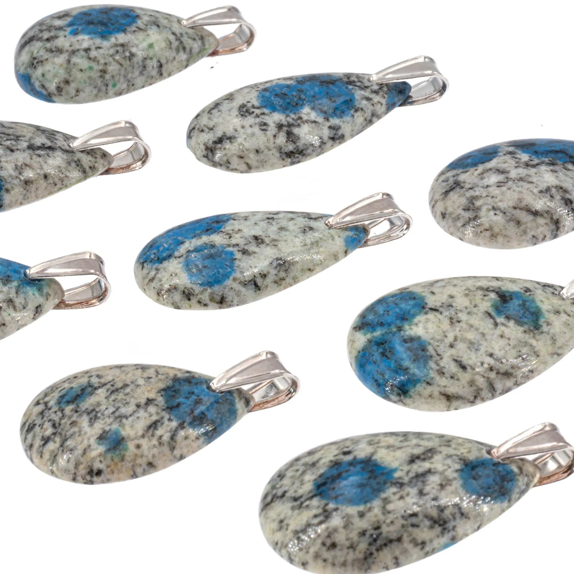Pendentif Azurite - argent - goutte - 3 à 3.5 cm - CRISTAL SOURCES