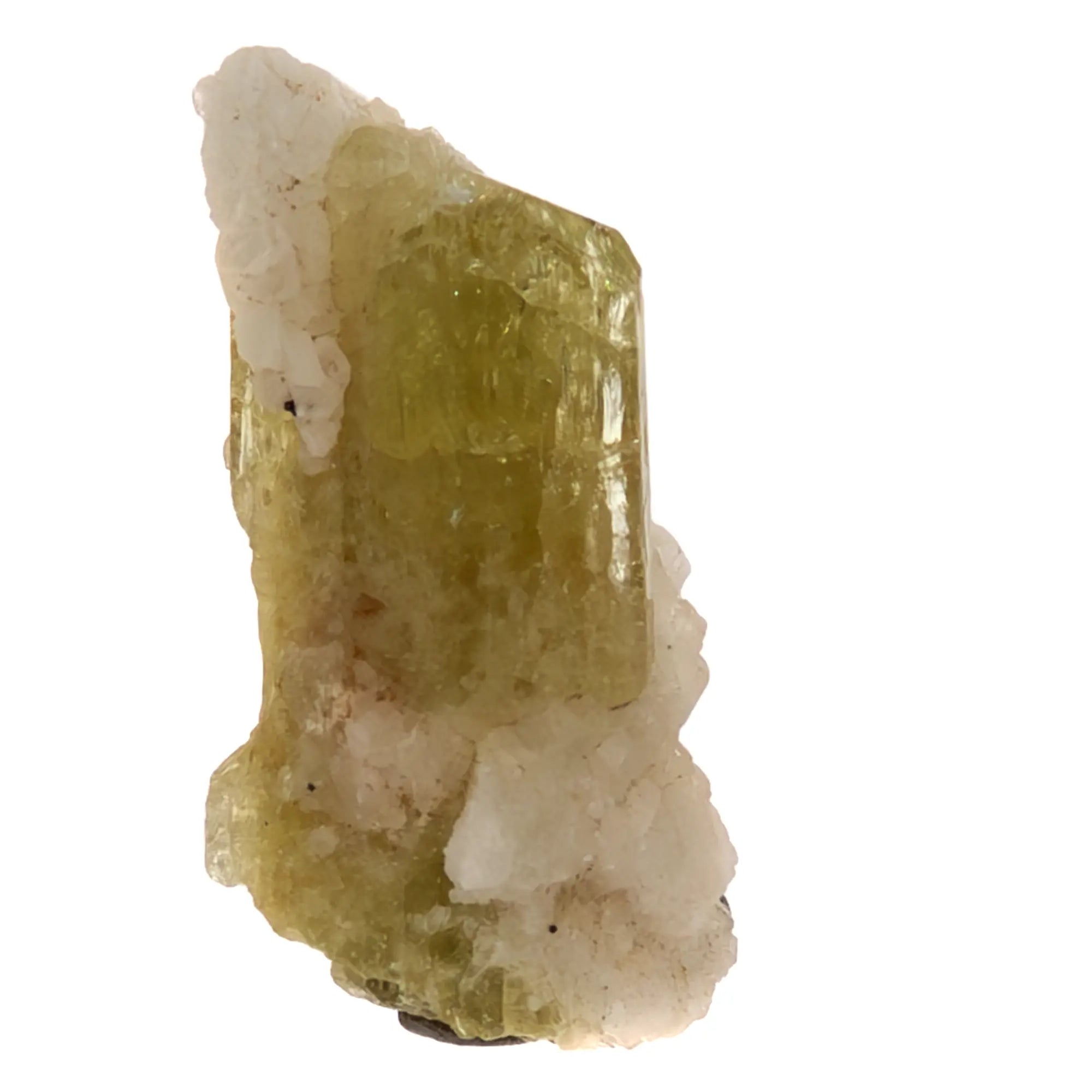 Cristal Brazilianite avec albite - Linopolis, Brésil