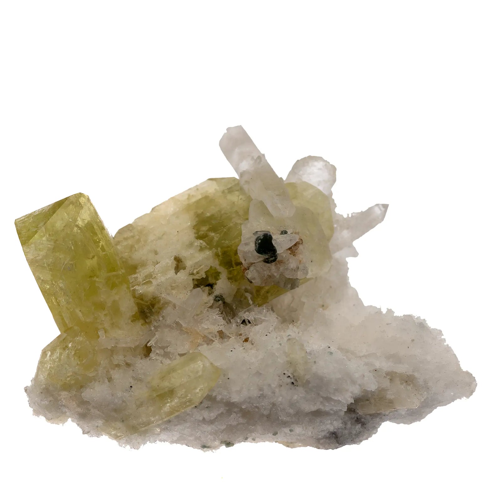 Collection - Brazilianite, beryllonite & quartz - Brésil