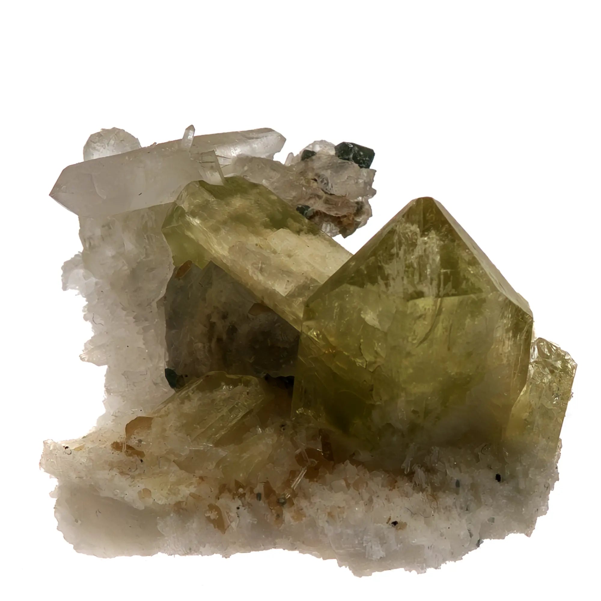 Collection - Brazilianite, beryllonite & quartz - Brésil
