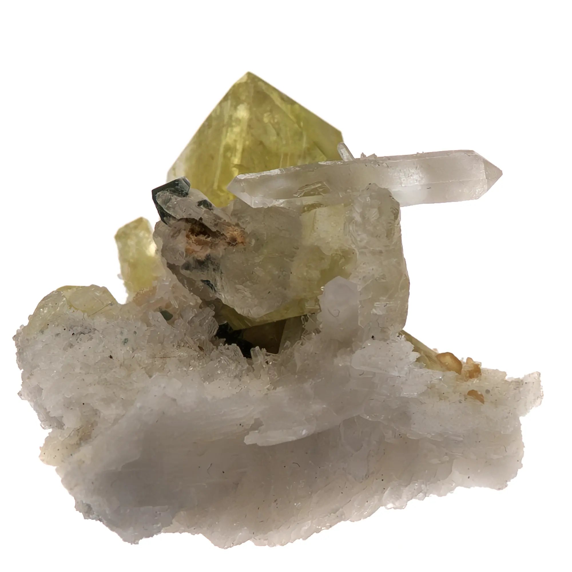 Collection - Brazilianite, beryllonite & quartz - Brésil