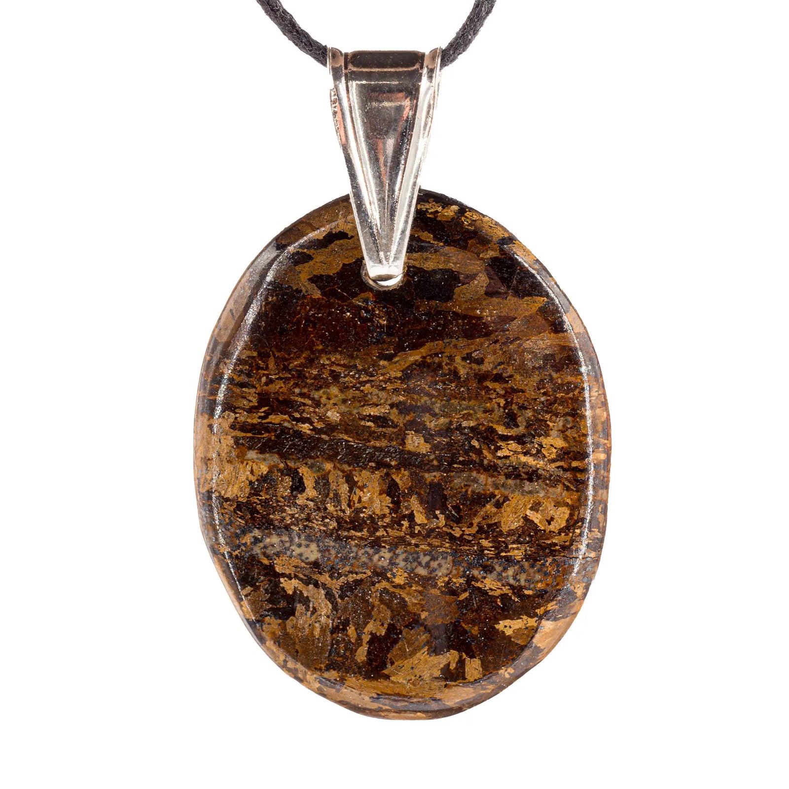 Pendentif Bronzite argent - ovale - pendentif-argent-bronzite-ovale-bropd6 - CRISTAL SOURCES