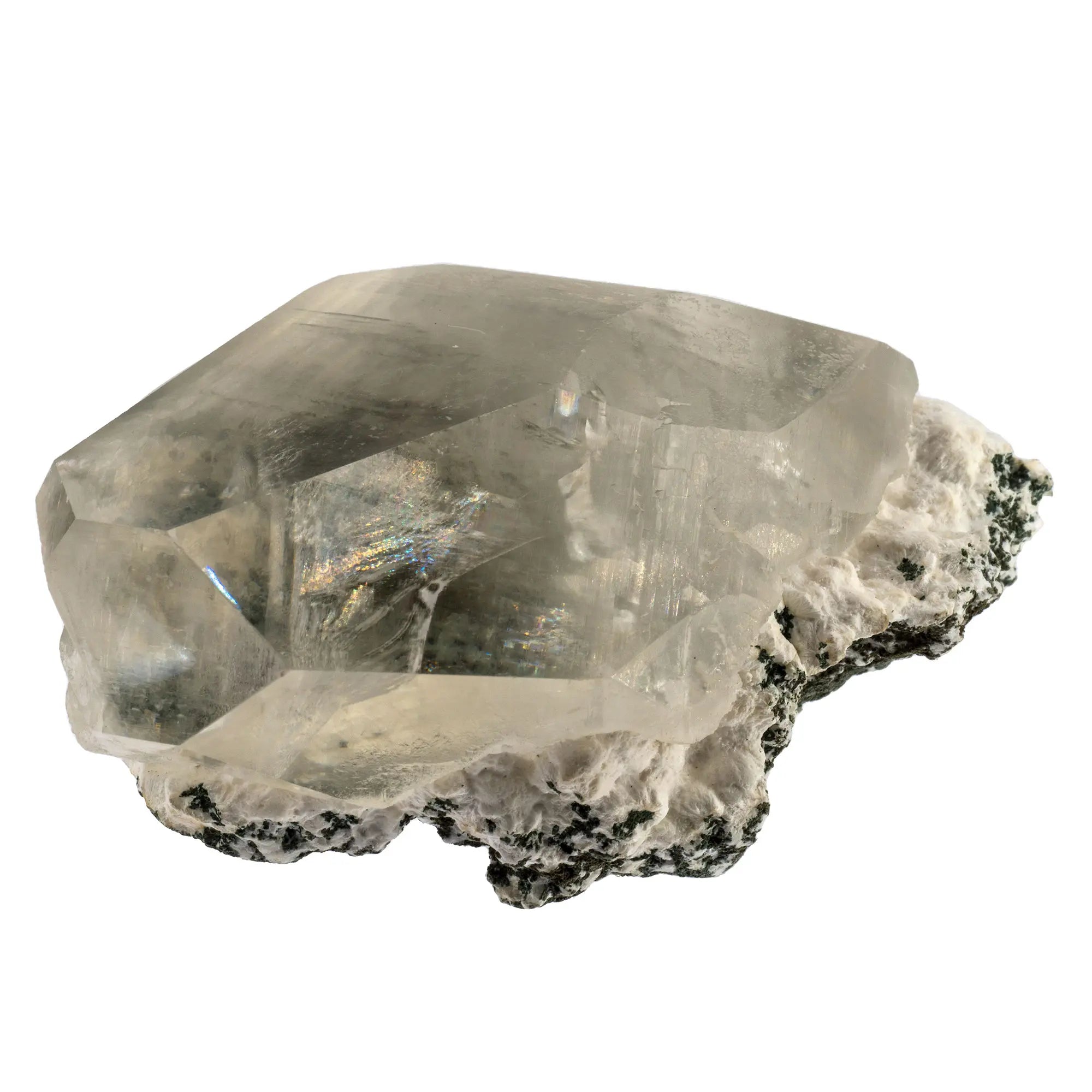 Pierre Calcite - cristal brut avec mordenite - Inde - CRISTAL SOURCES