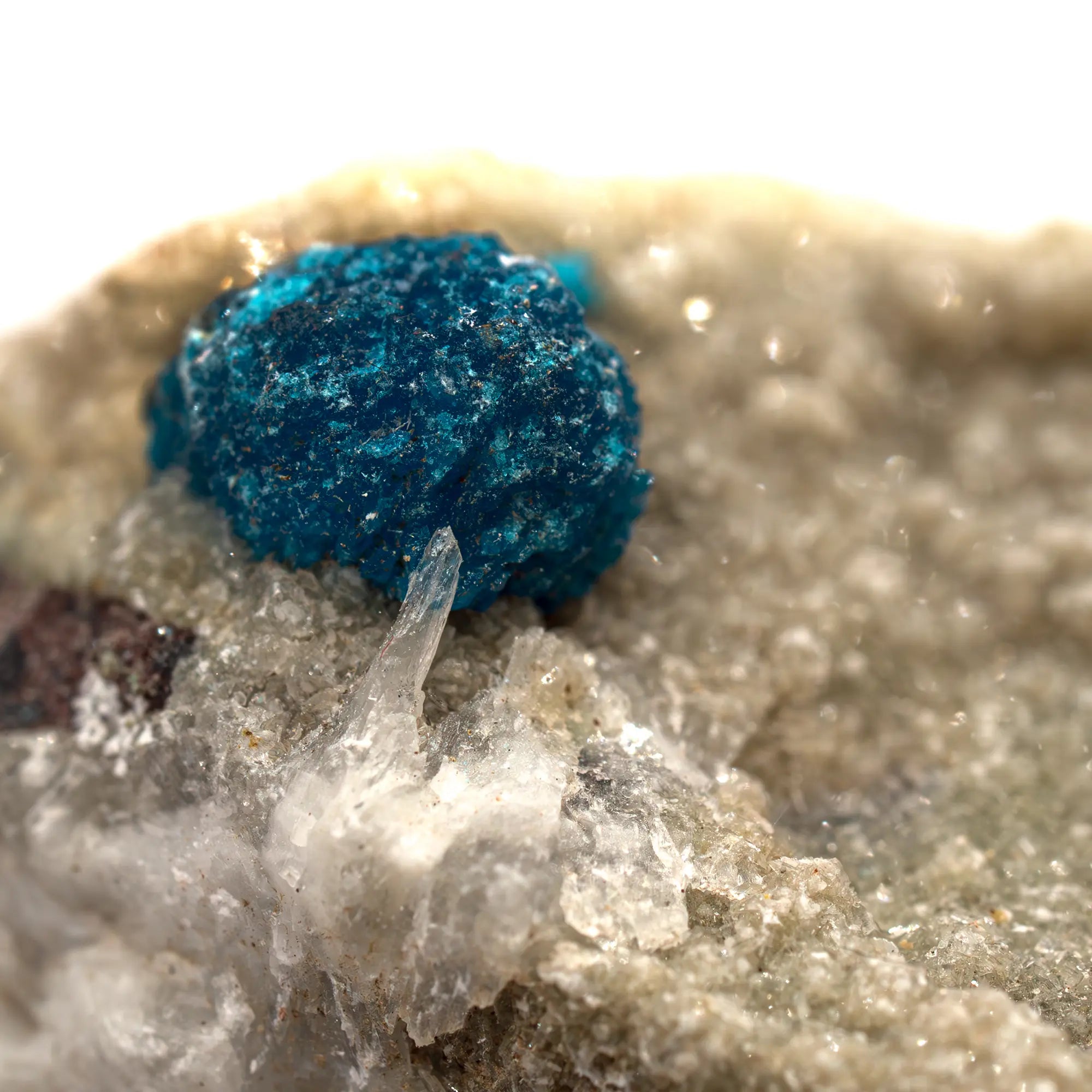 Cavansite - Stilbite - pierre brute - Inde - 14gr - cavansite-stilbite-gangue-inde-petit-nodule-cav1 - CRISTAL SOURCES