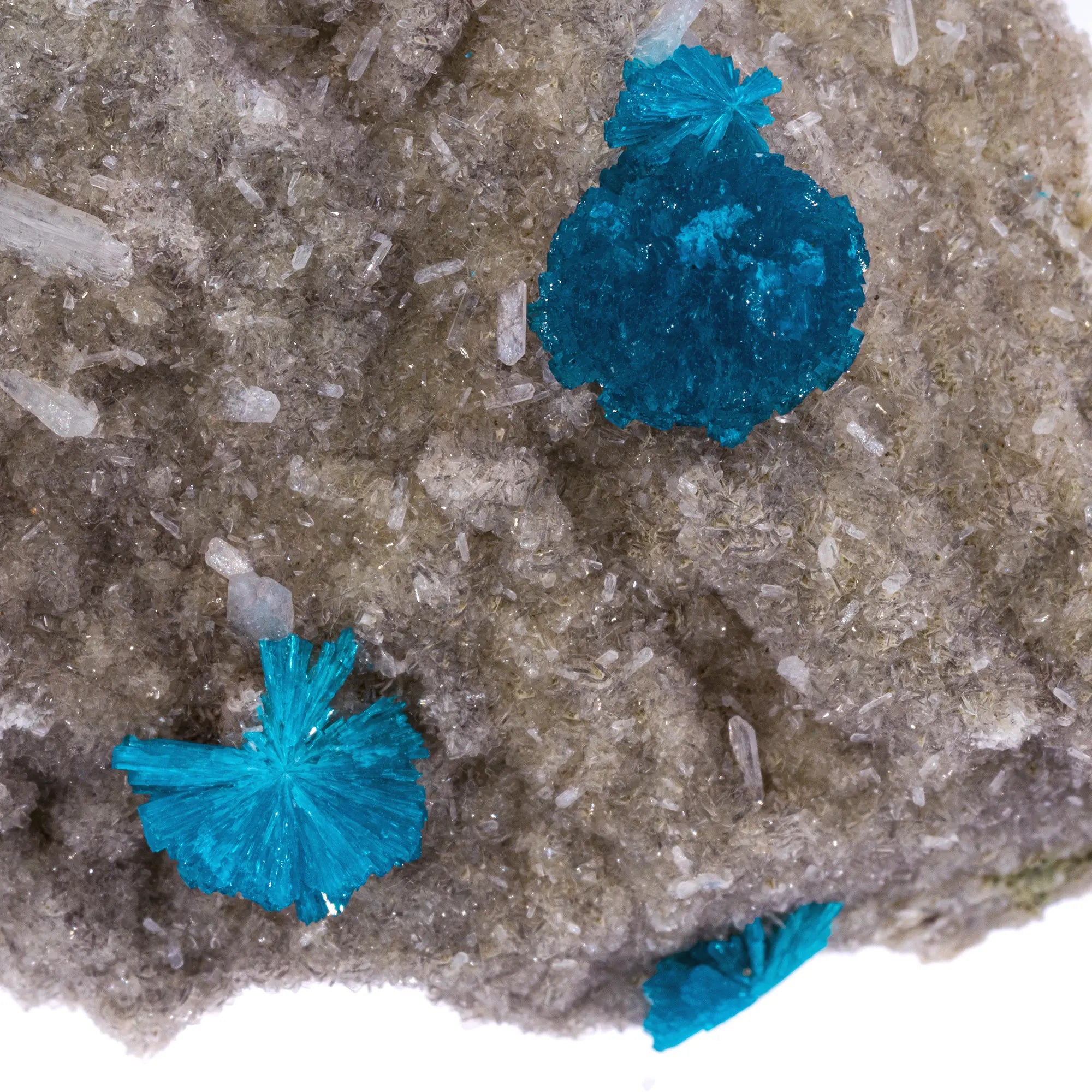 Cavansite - Stilbite - pierre brute - Inde - 111gr - cavansite-stilbite-gangue-3-nodules-cav3 - CRISTAL SOURCES