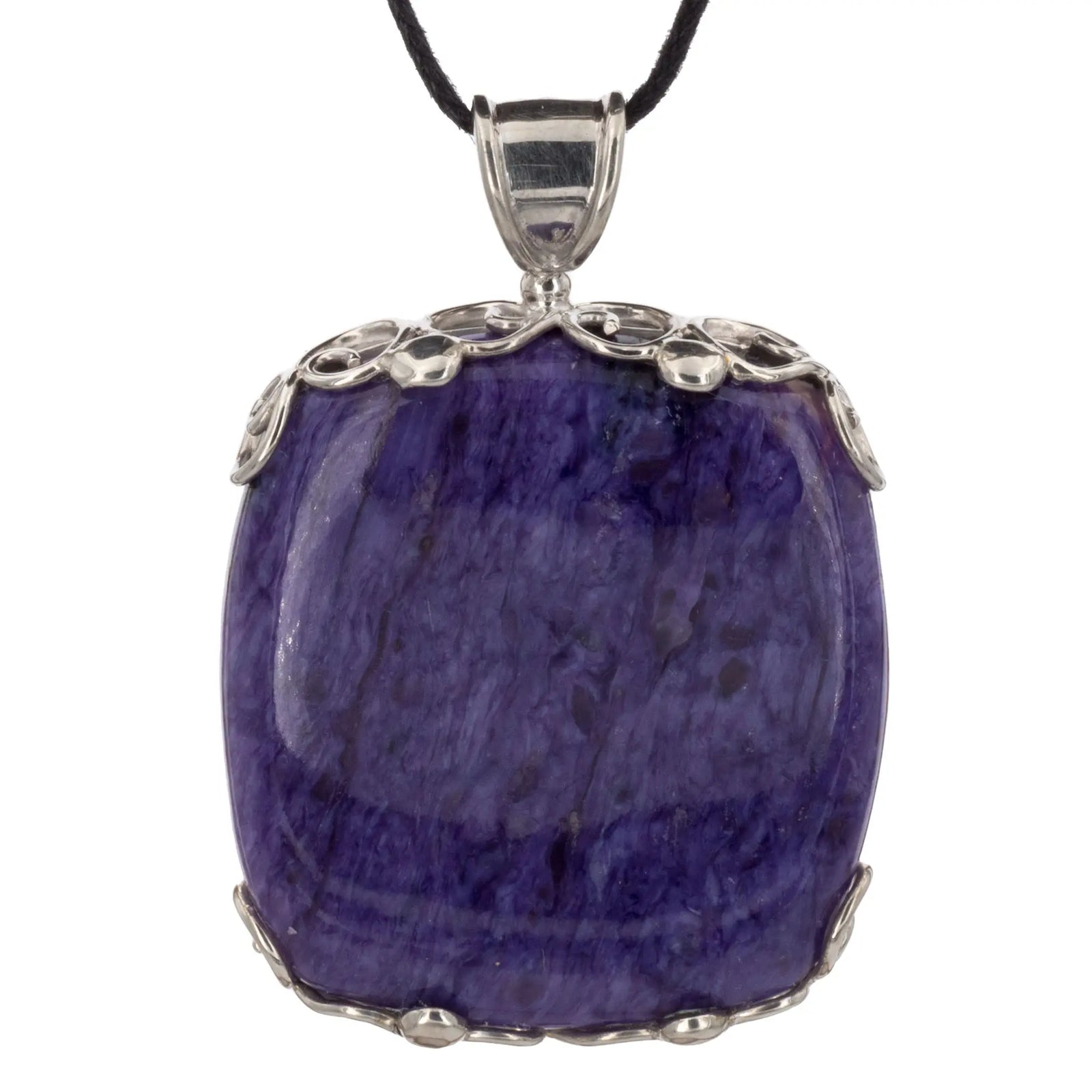 Pendentif Charoïte gemme - argent - russie - pendentif-argent-charoite-gemme-chapd2 - CRISTAL SOURCES