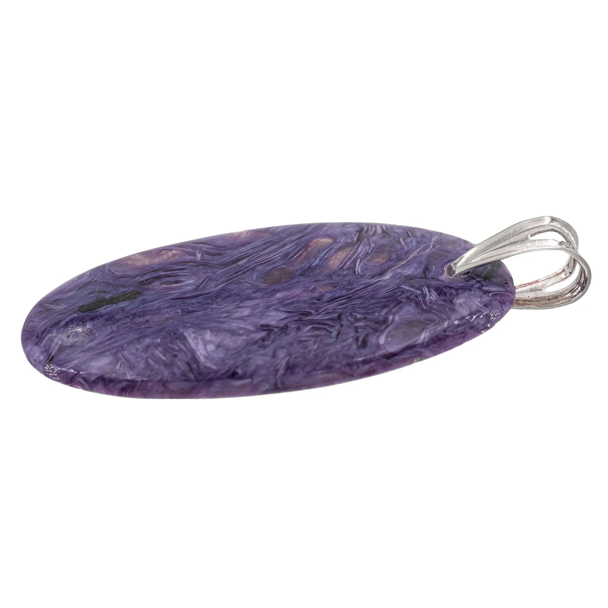 Pendentif charoïte argent - Création Cristal Sources - CRISTAL SOURCES