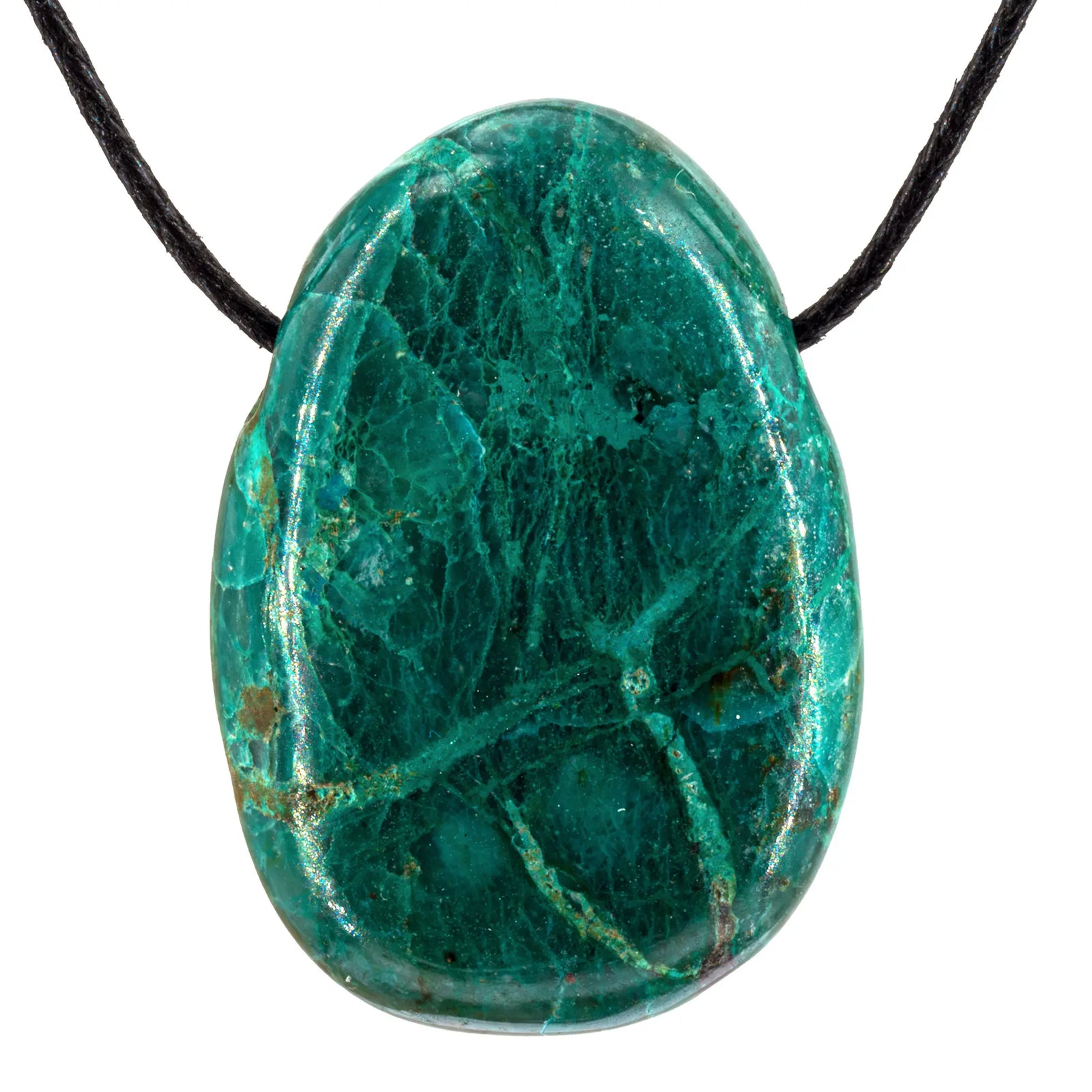 Pendentif Chrysocolle - pierre percée - CRISTAL SOURCES