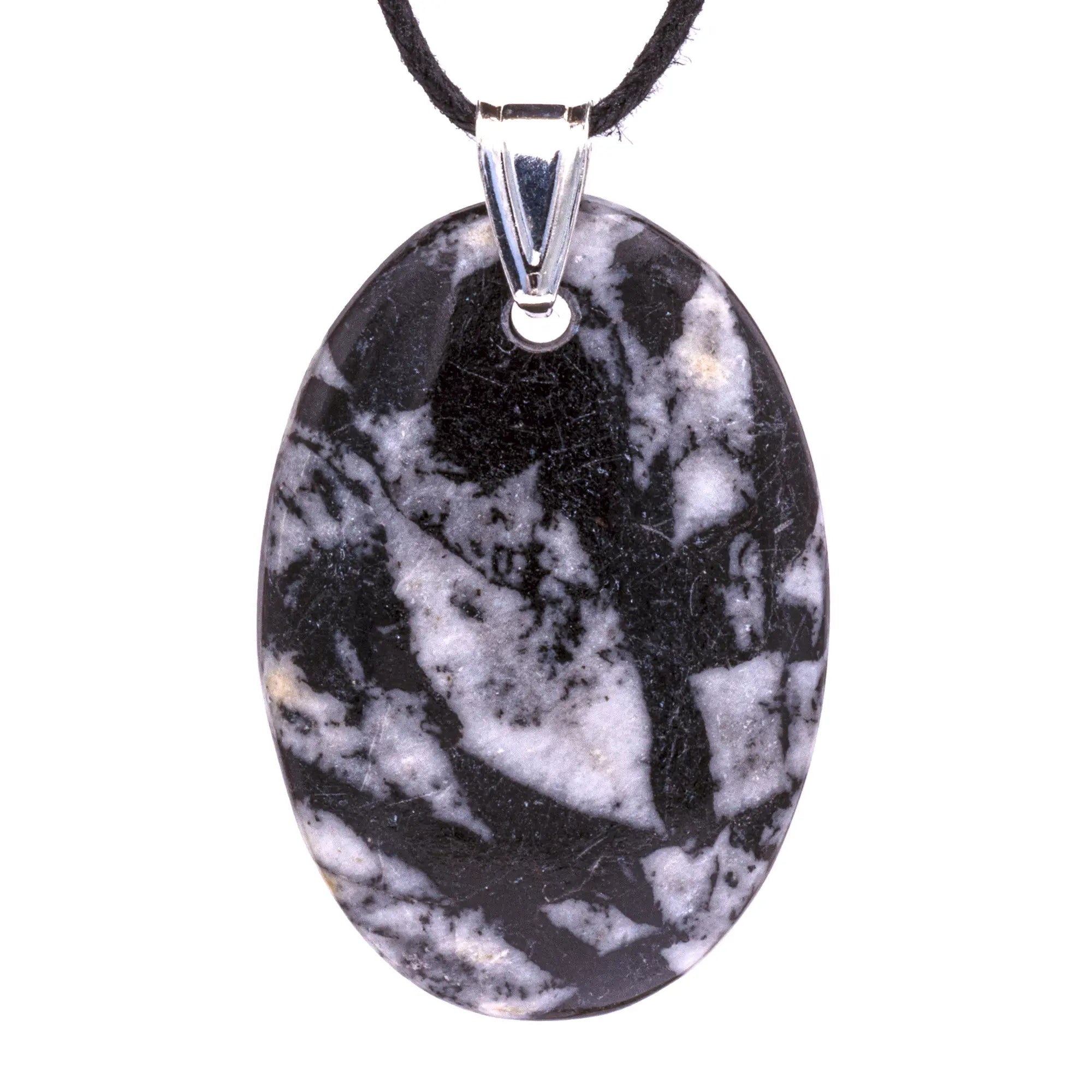 Pendentif chrysantheme stone argent - ovale - 3,5 à 4 cm - pendentif-argent-chrysantheme-stone-ovale-chrypd3 - CRISTAL SOURCES
