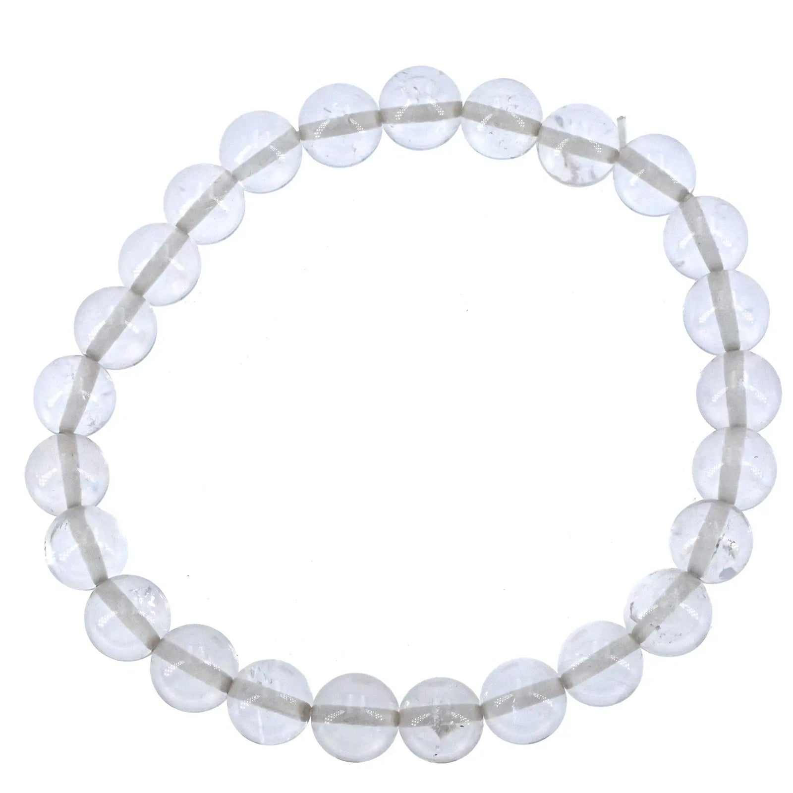 Bracelet Cristal de roche perle ronde 8 mm - CRISTAL SOURCES