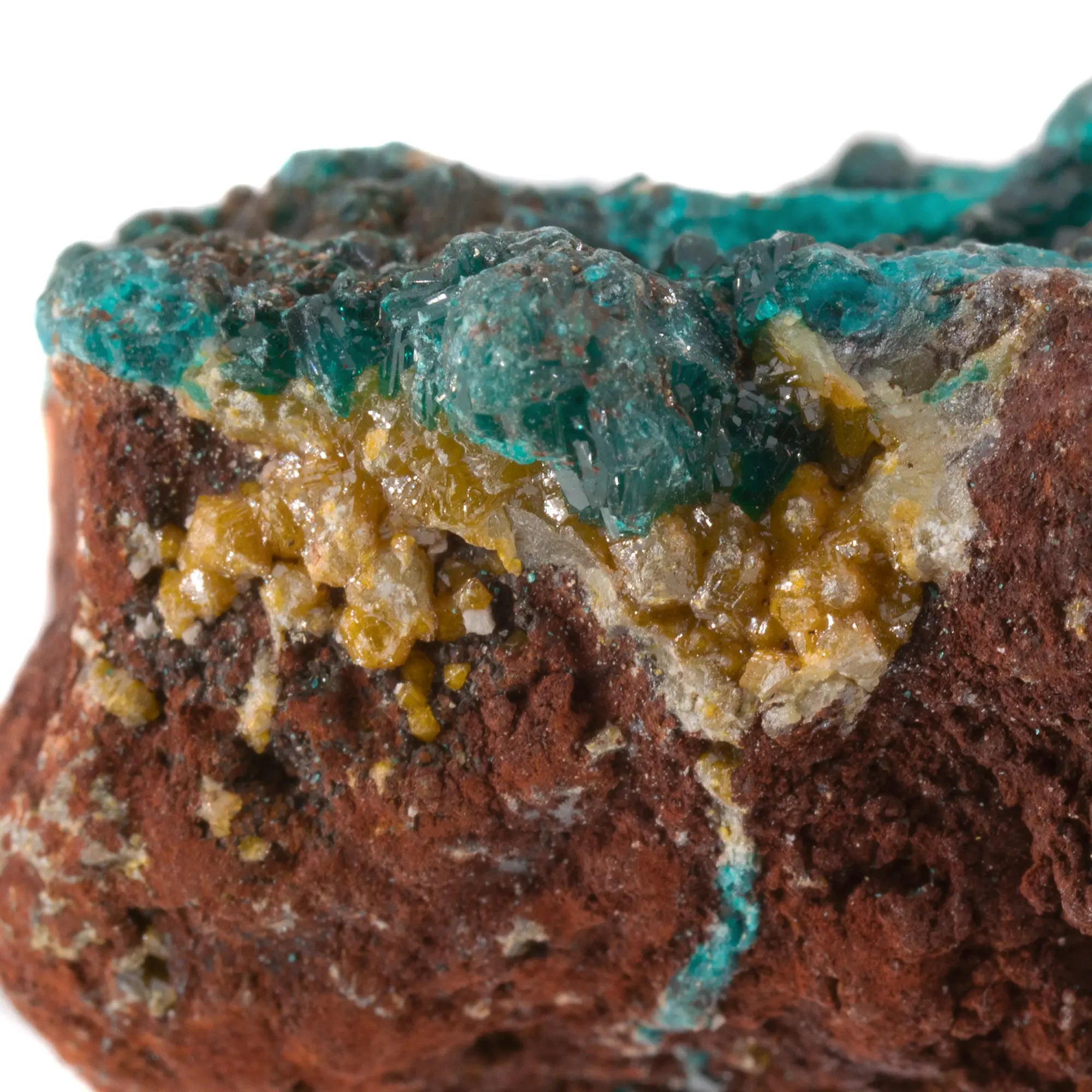 Dioptase - Mimétite - pierre brute - 6,2 cm - Congo - CRISTAL SOURCES