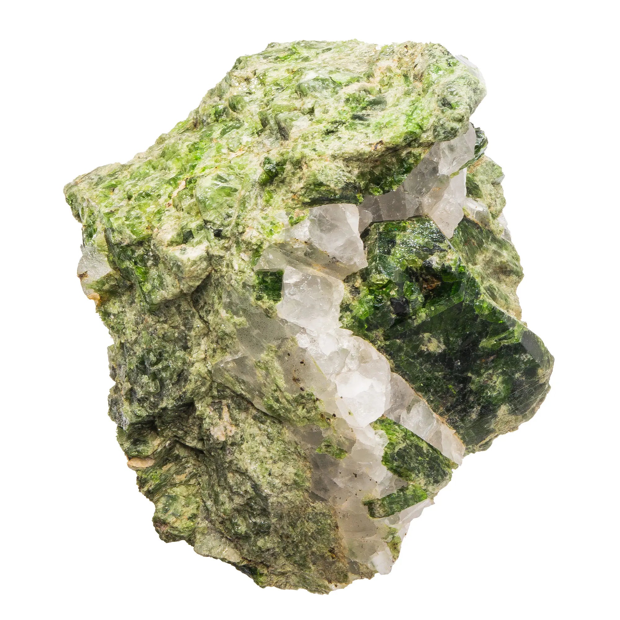 Diopside cristal brut sur gangue - Araçuai, Brésil - CRISTAL SOURCES