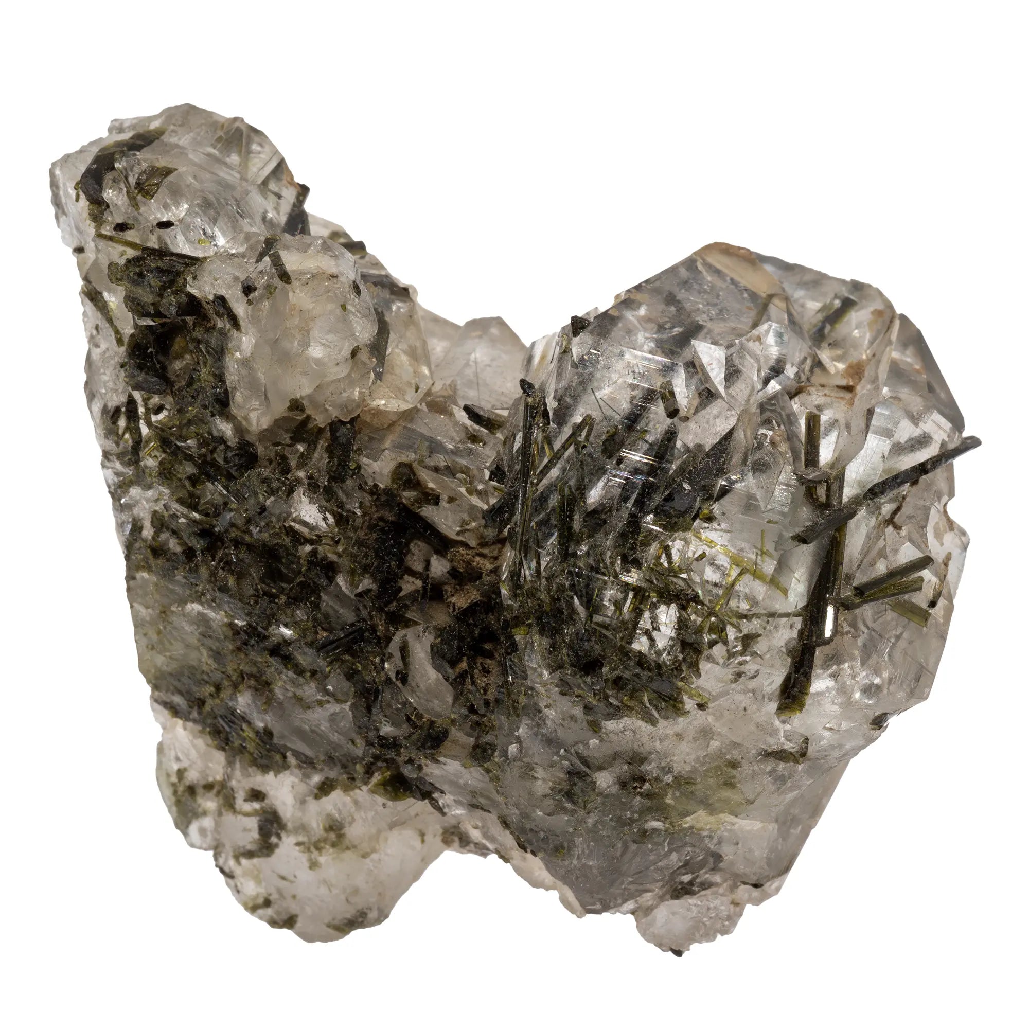 Quartz avec Epidote cristal brut - Capelinha, Brésil - quartz-epidote-verte-capelinha-bresil-epi1 - CRISTAL SOURCES