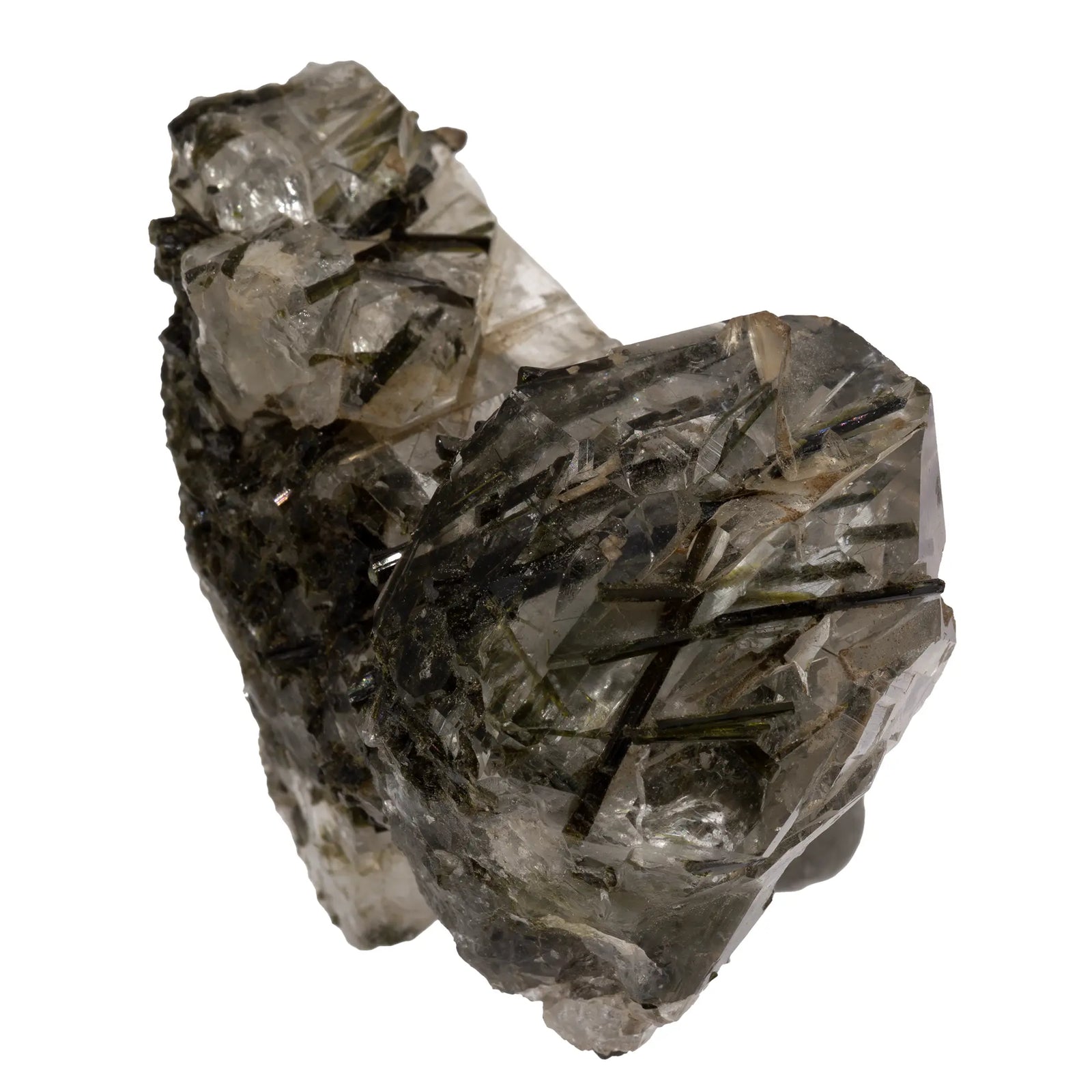 Quartz avec Epidote cristal brut - Capelinha, Brésil - quartz-epidote-verte-capelinha-bresil-epi1 - CRISTAL SOURCES